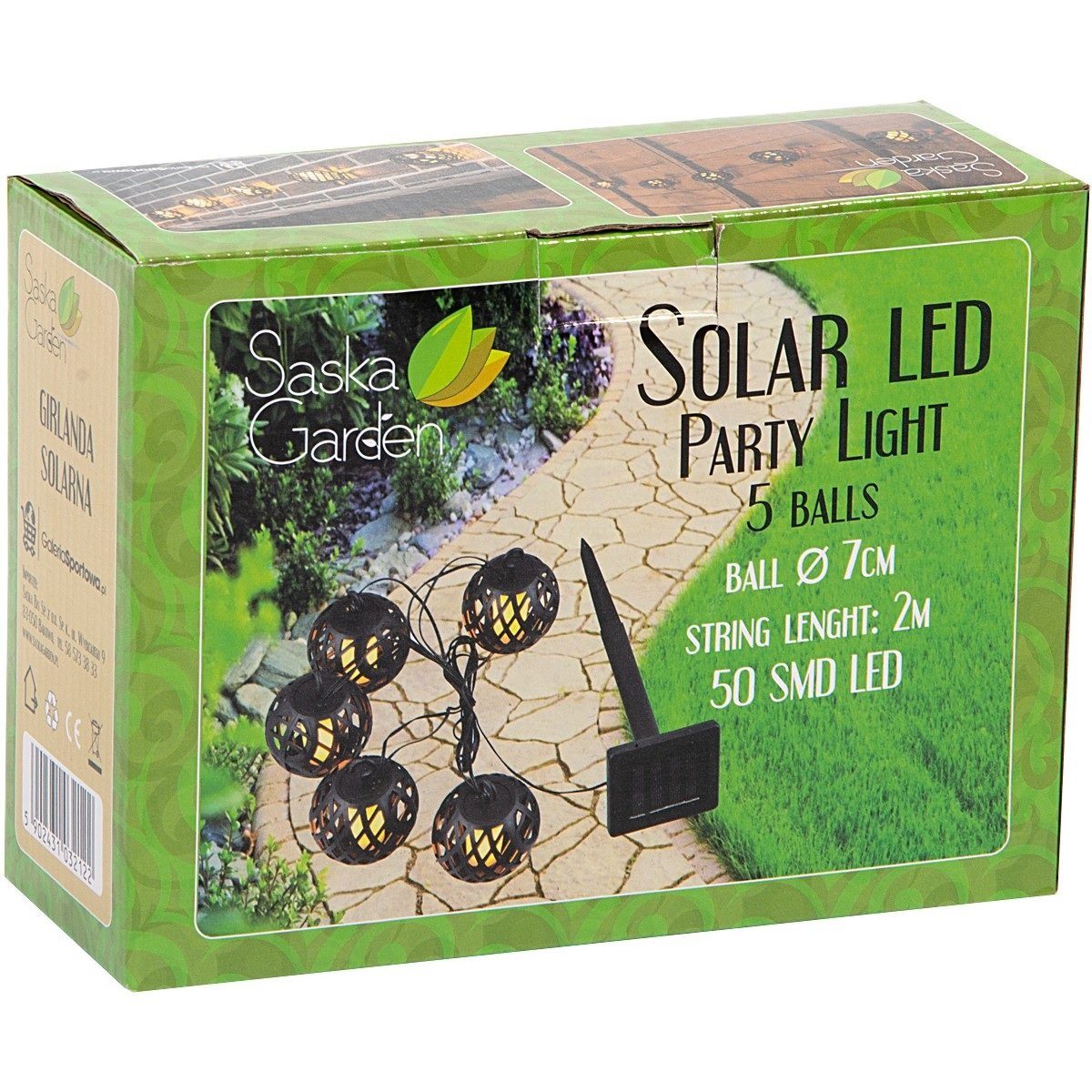 Solarleuchte Bälle 5 Solar + Lichterkette international LED mit JOKA runde Licht orangefarbenes LED