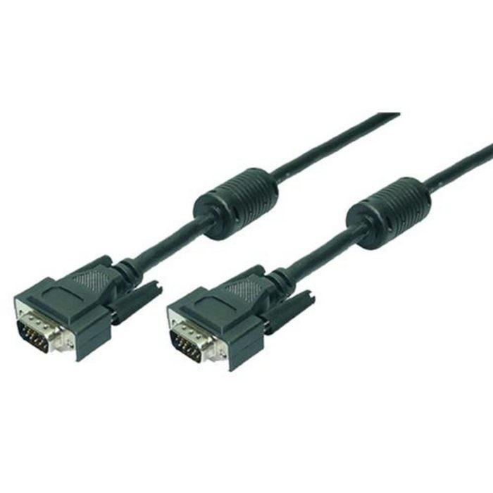 LogiLink Kabel VGA 2x Stecker mit Ferritkern schwarz Computer-Kabel