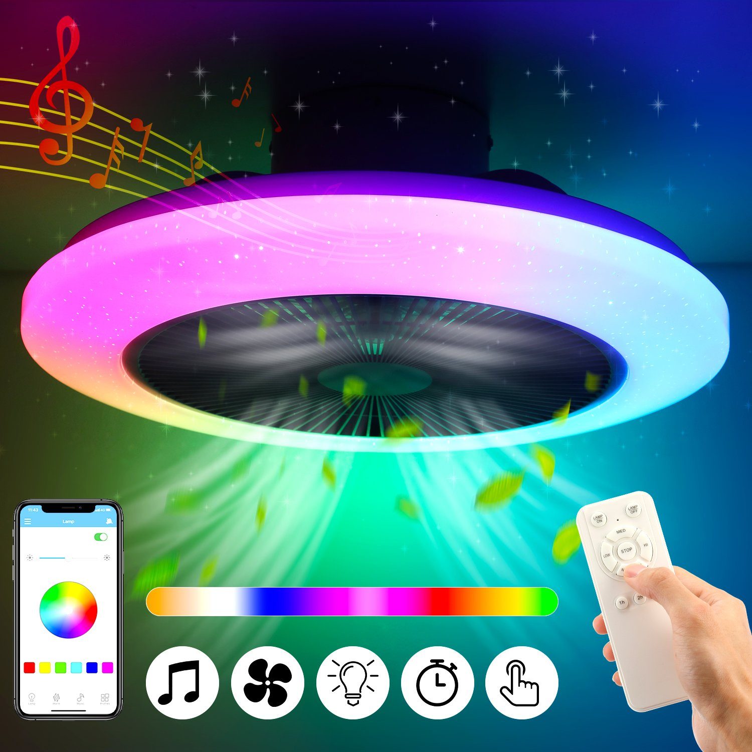 LETGOSPT LED Deckenleuchte 50W RGB Streamer-Licht günstig online kaufen