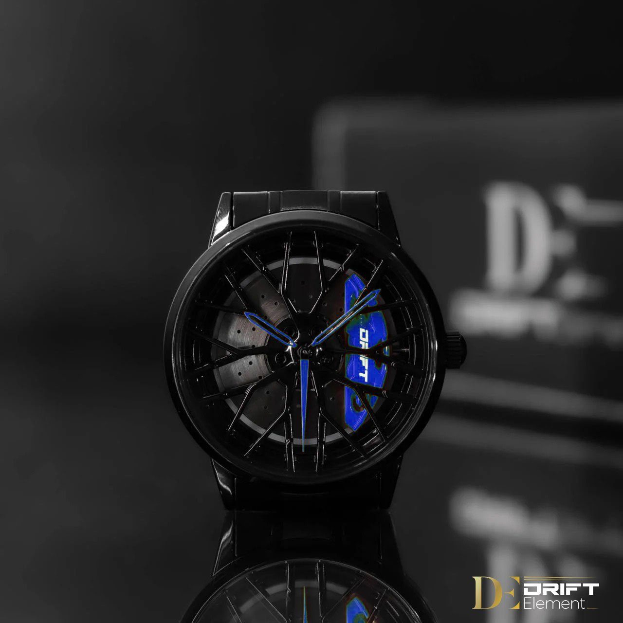 DRIFTELEMENT Quarzuhr MOTORSPORT FELGENUHR, Dreidimensionales Felgendesign - Sportwagen Felgen Armbanduhr