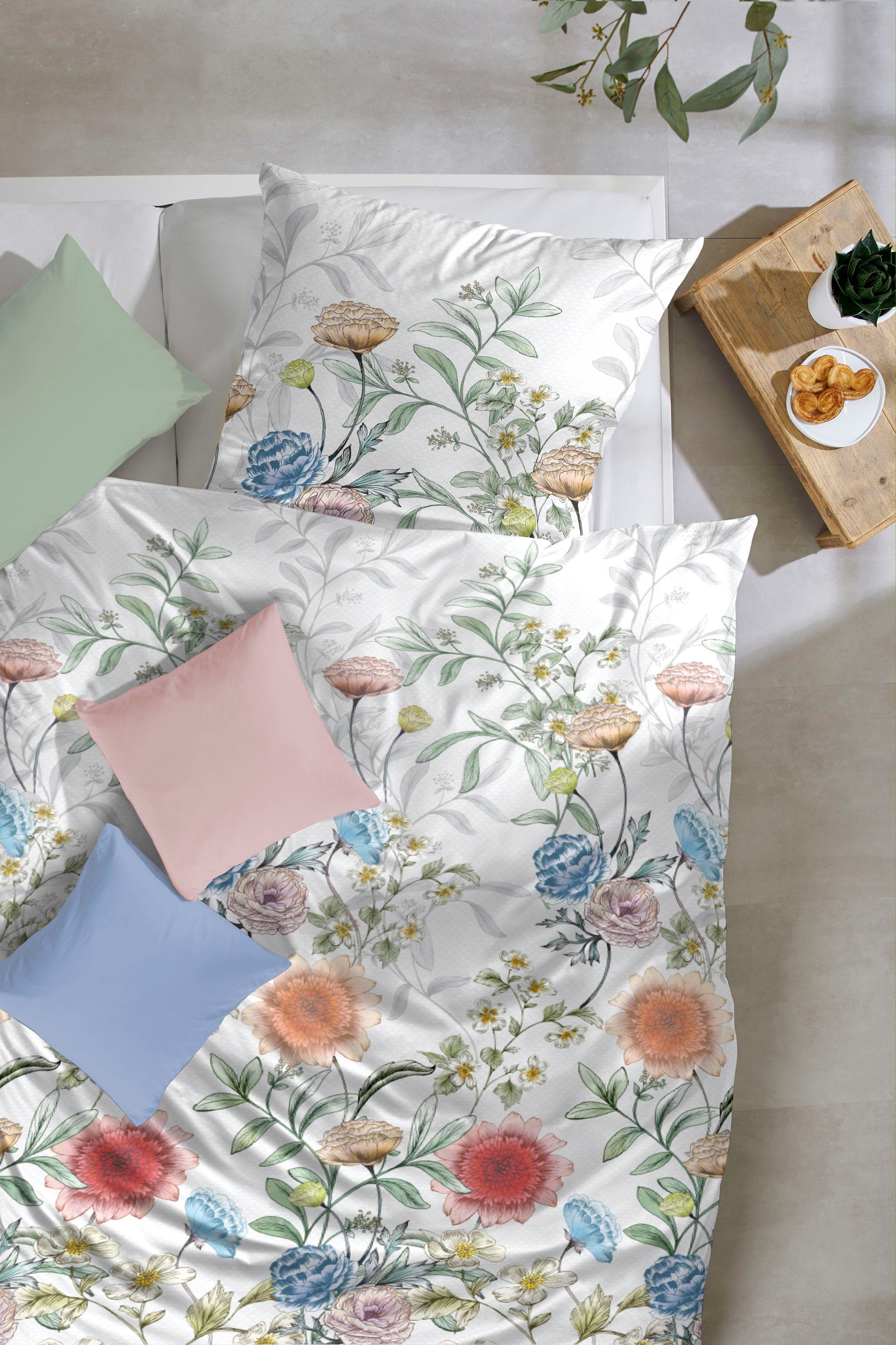 Primera Bettwäsche Mako-Satin-Bettwäsche Gartenparty, Mako-Satin, 2 günstig online kaufen
