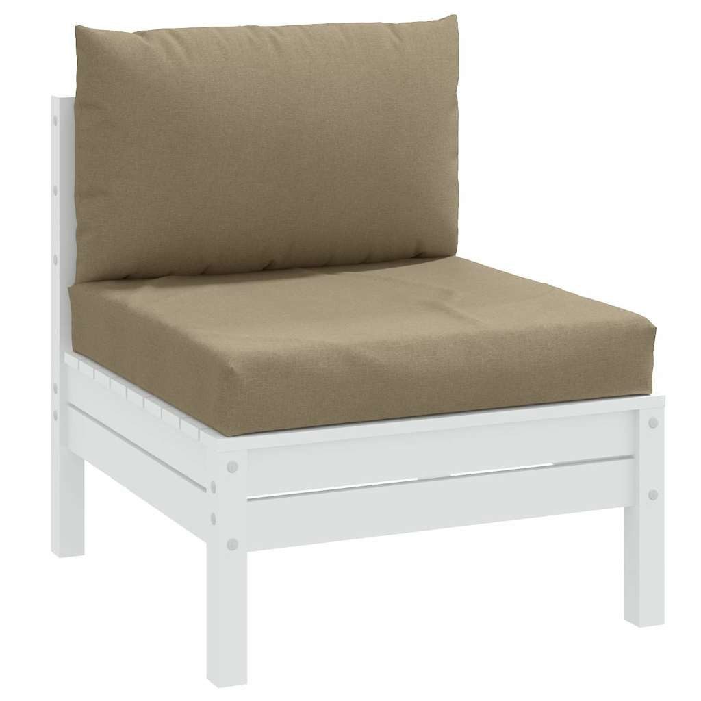 vidaXL Palettenkissen, Palettenkissen 2-tlg. Melange Taupe Stoff