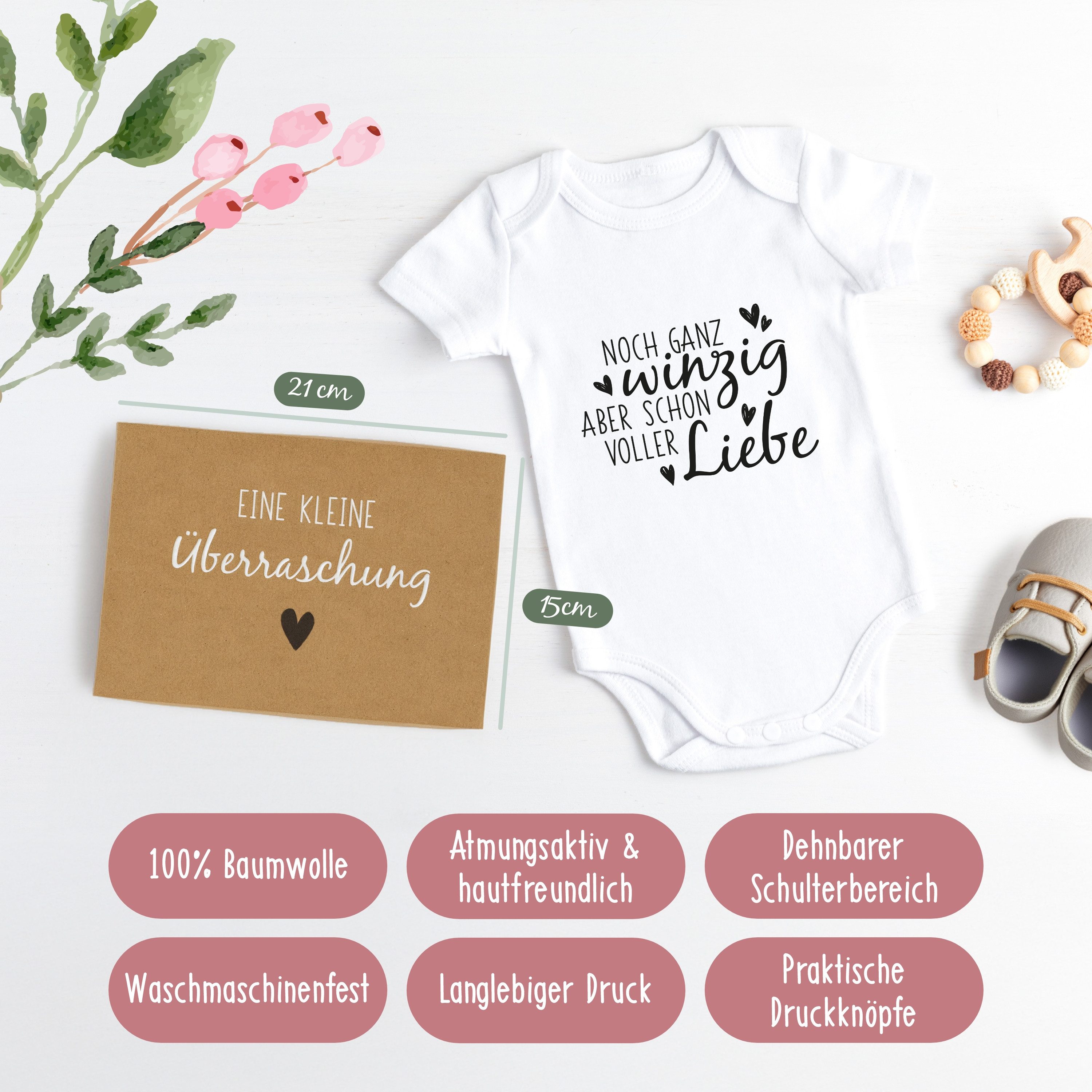 Amari Shirtbody Babybody zum Schwangerschaft verkünden für Oma und Opa