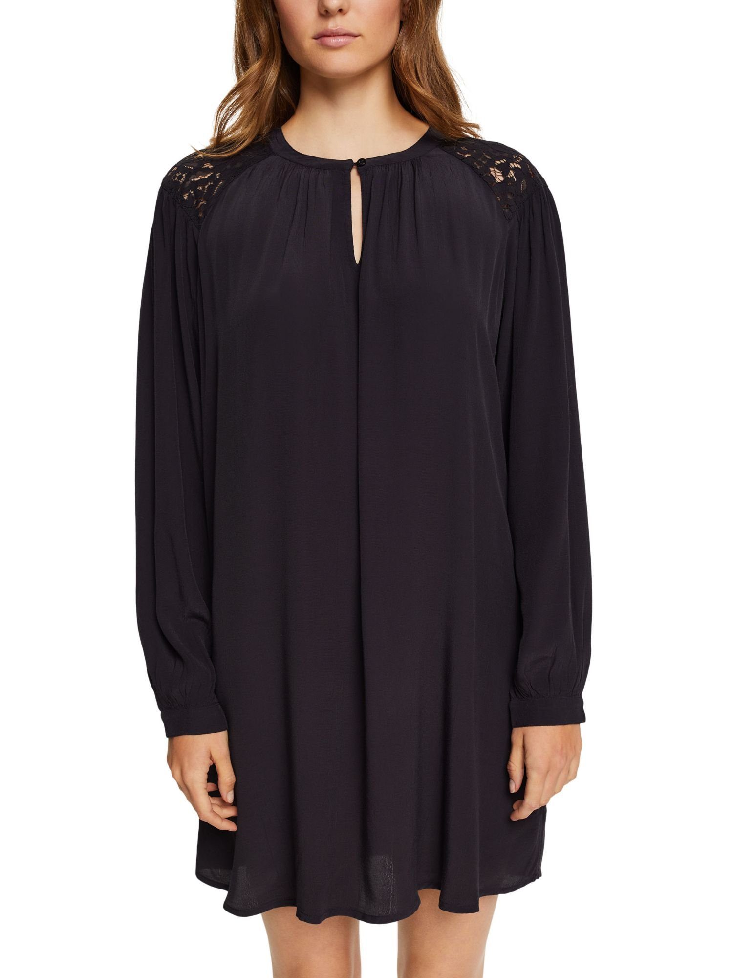 edc by Esprit Spitzendetails Minikleid mit BLACK Kleid