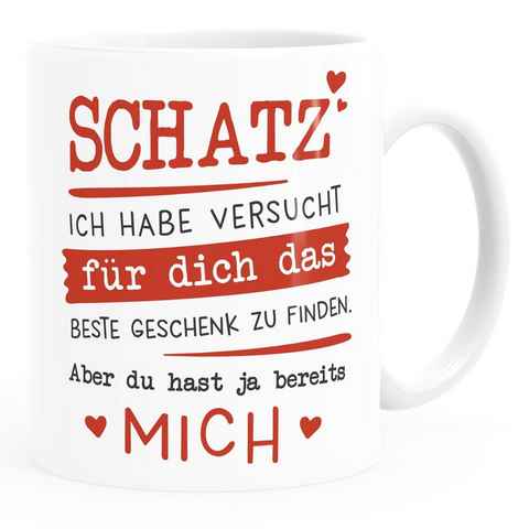 MoonWorks Tasse Kaffee-Tasse Schatz ich habe versucht für dich das beste Geschenk zu finden Geschenkidee Liebe Moonworks®, Keramik