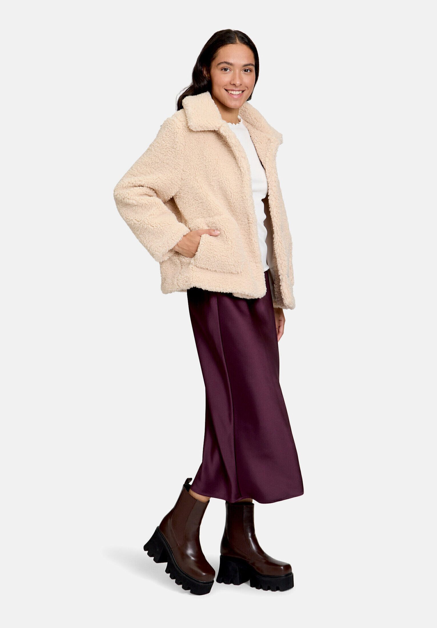 Cartoon Plüschjacke Damen mit Kragen