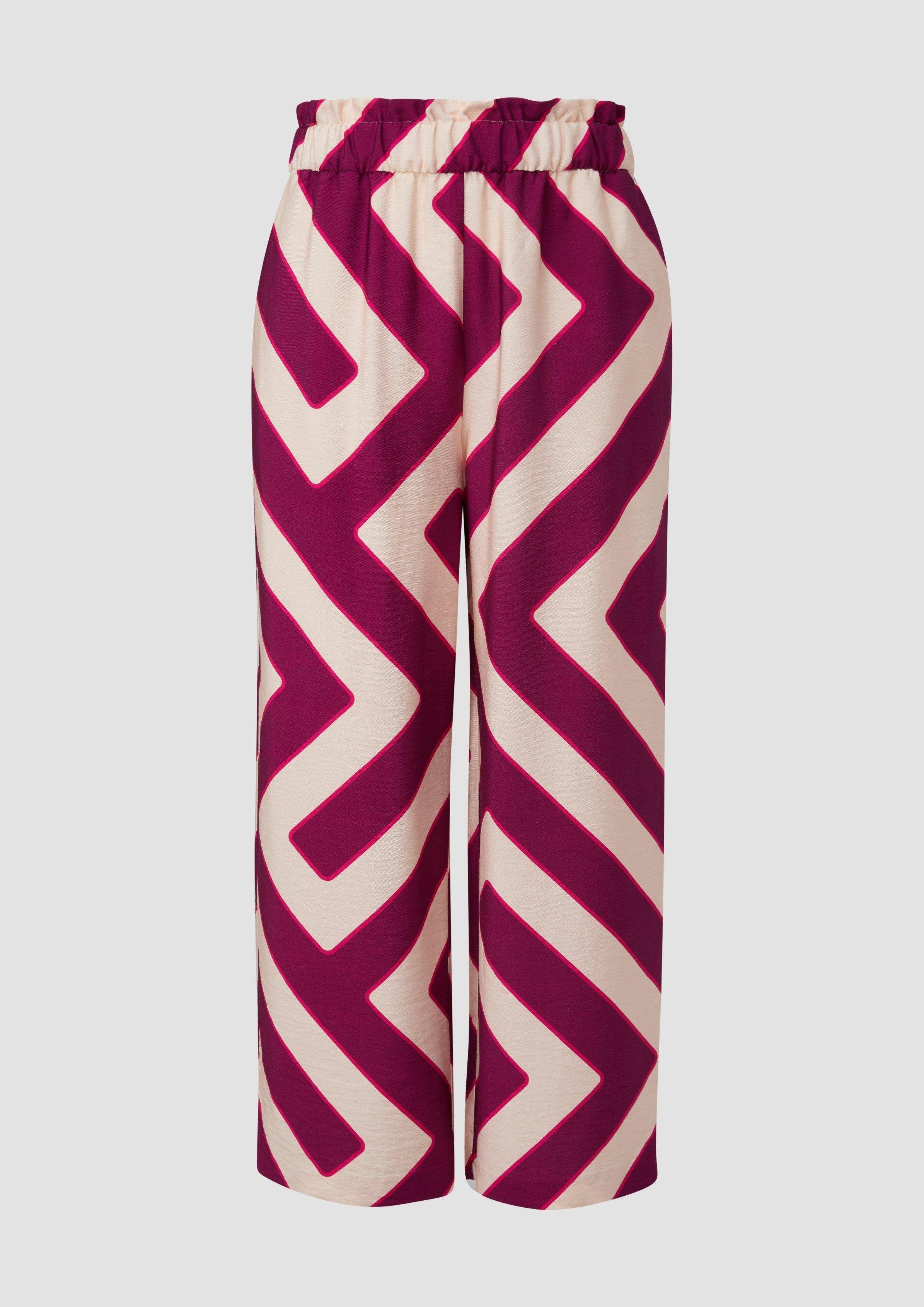 mit Stoffhose Comma Allover-Print Loose: fuchsia Hose