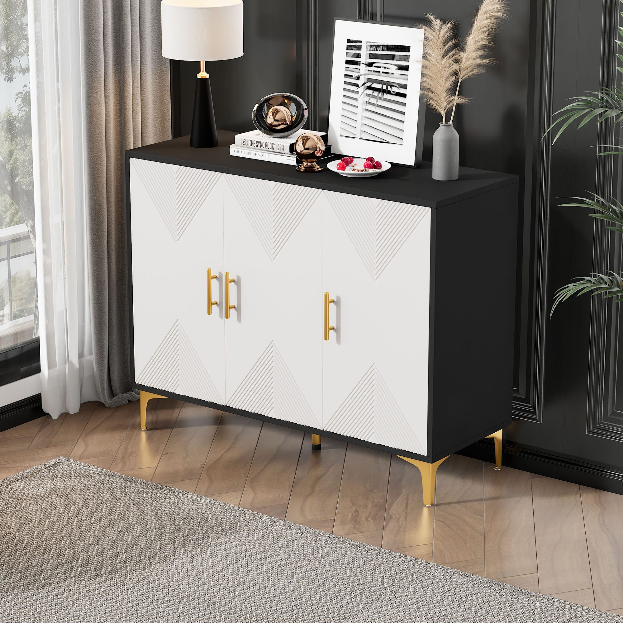 HAUSS SPOLE Sideboard mit matt gestreiften günstig online kaufen