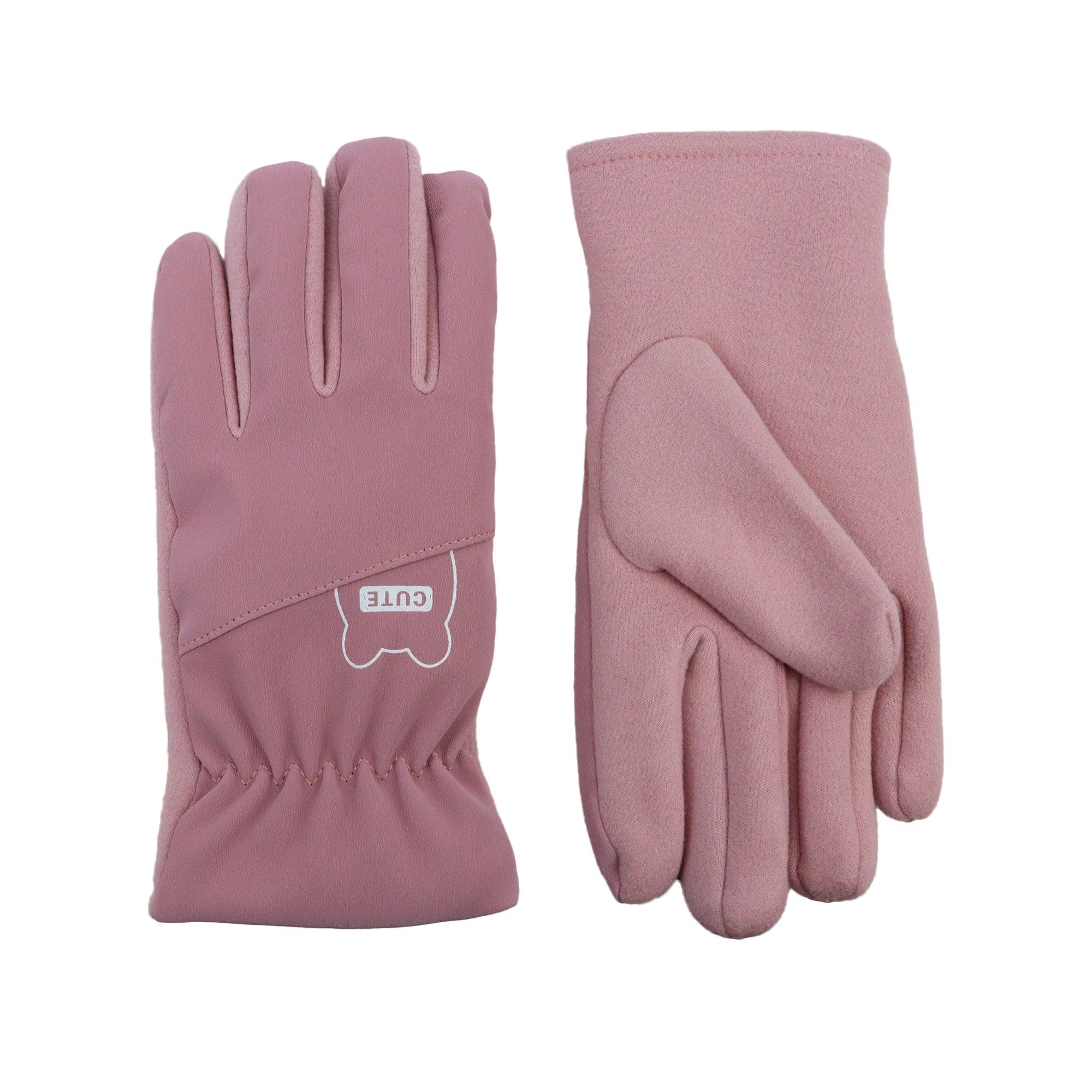 Finger rosa Handschuh Fleecehandschuhe ZEBRO