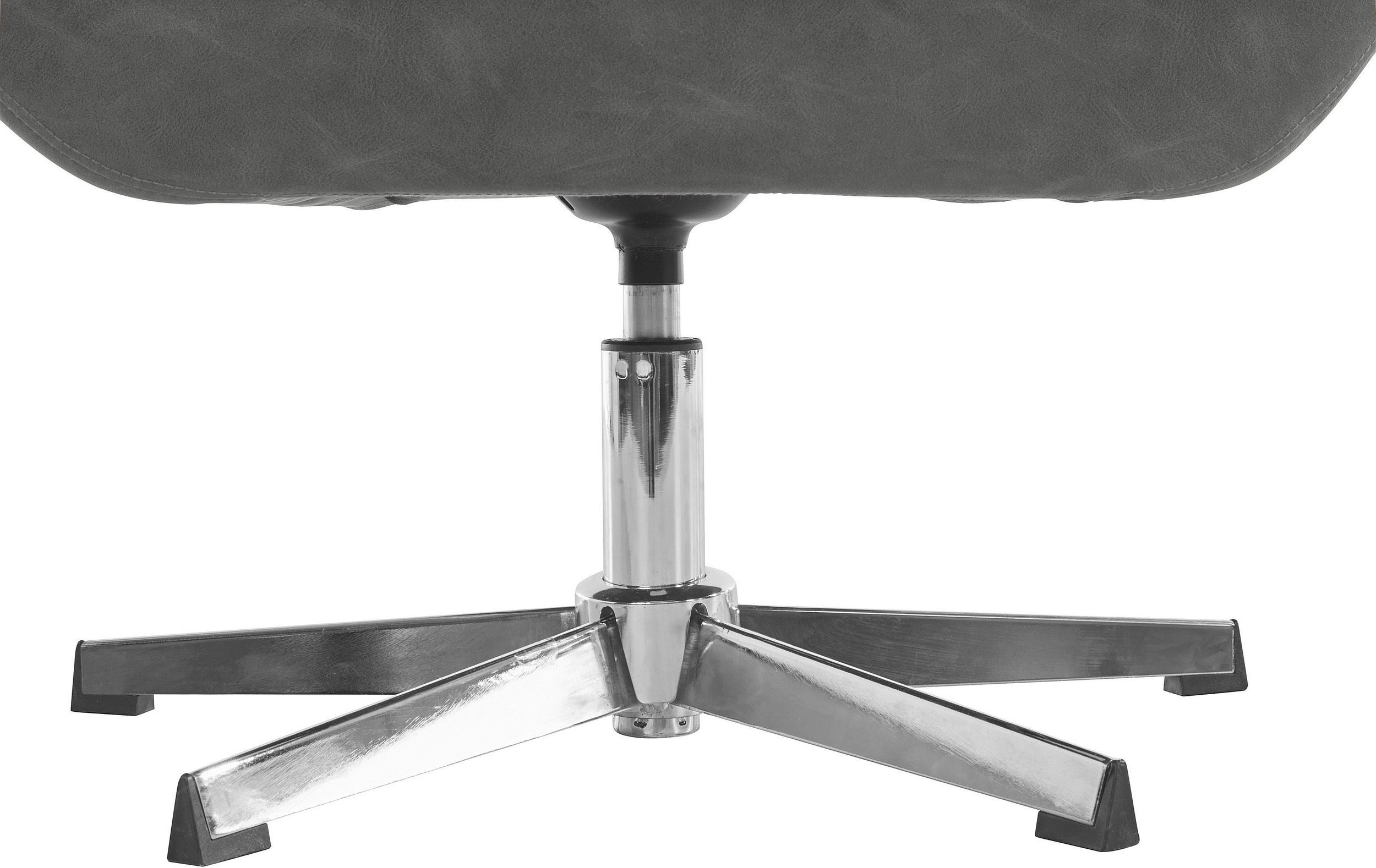 Chromgestell, cm loft24 Lederoptik, Tessa, Sitzhöhe Bezug in Loungesessel grau 45 Metall