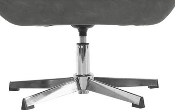 loft24 Loungesessel Tessa, Bezug in Lederoptik, Metall Chromgestell, Sitzhöhe 45 cm