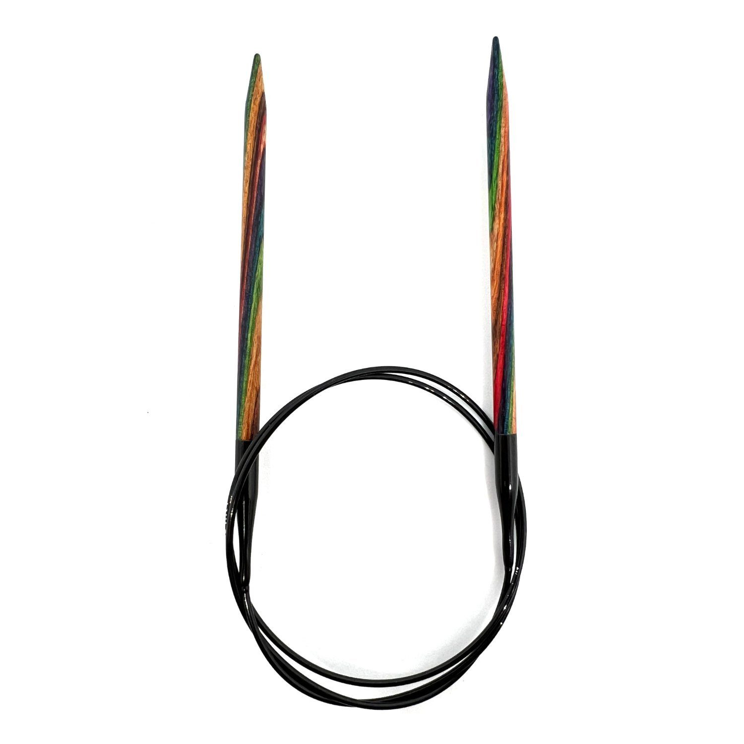 LANA GROSSA Stecknadeln RUNDSTRICKNADEL Design-Holz Multicolor Länge 60cm/80cm, Stricknadel aus Holz in verschiedenen Stärken