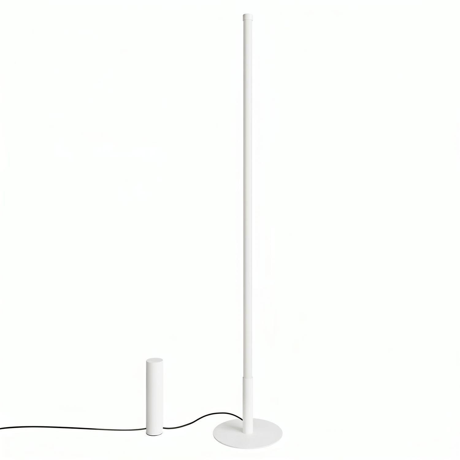 Licht-Erlebnisse Stehlampe ORSAY, LED fest integriert, Neutralweiß, LED Dimmer Metall 150 cm Weiß rund 4000 K 4710 lm Modern