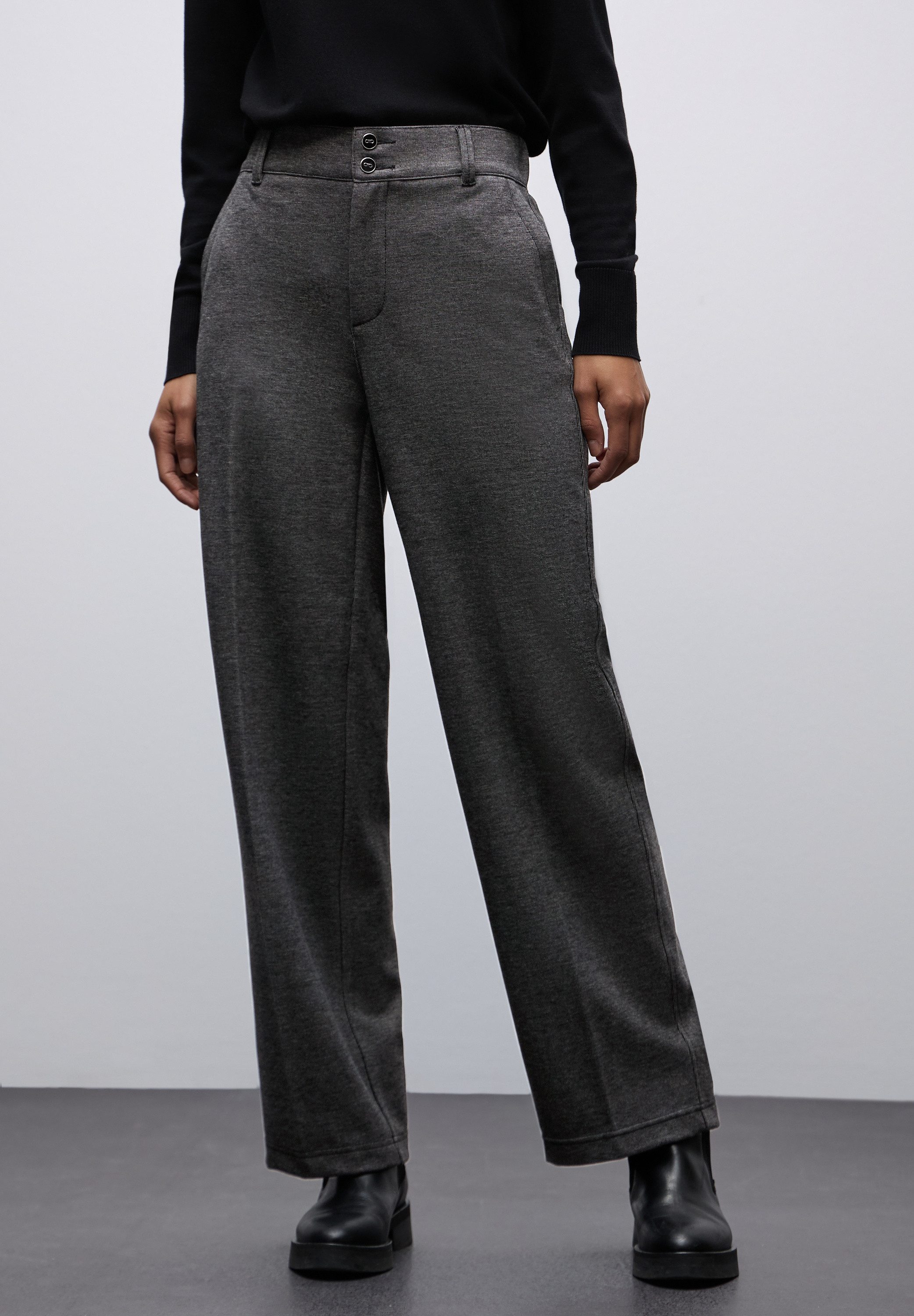 STREET ONE Stoffhose meliert, im Casual Fit und mit Stretch günstig online kaufen