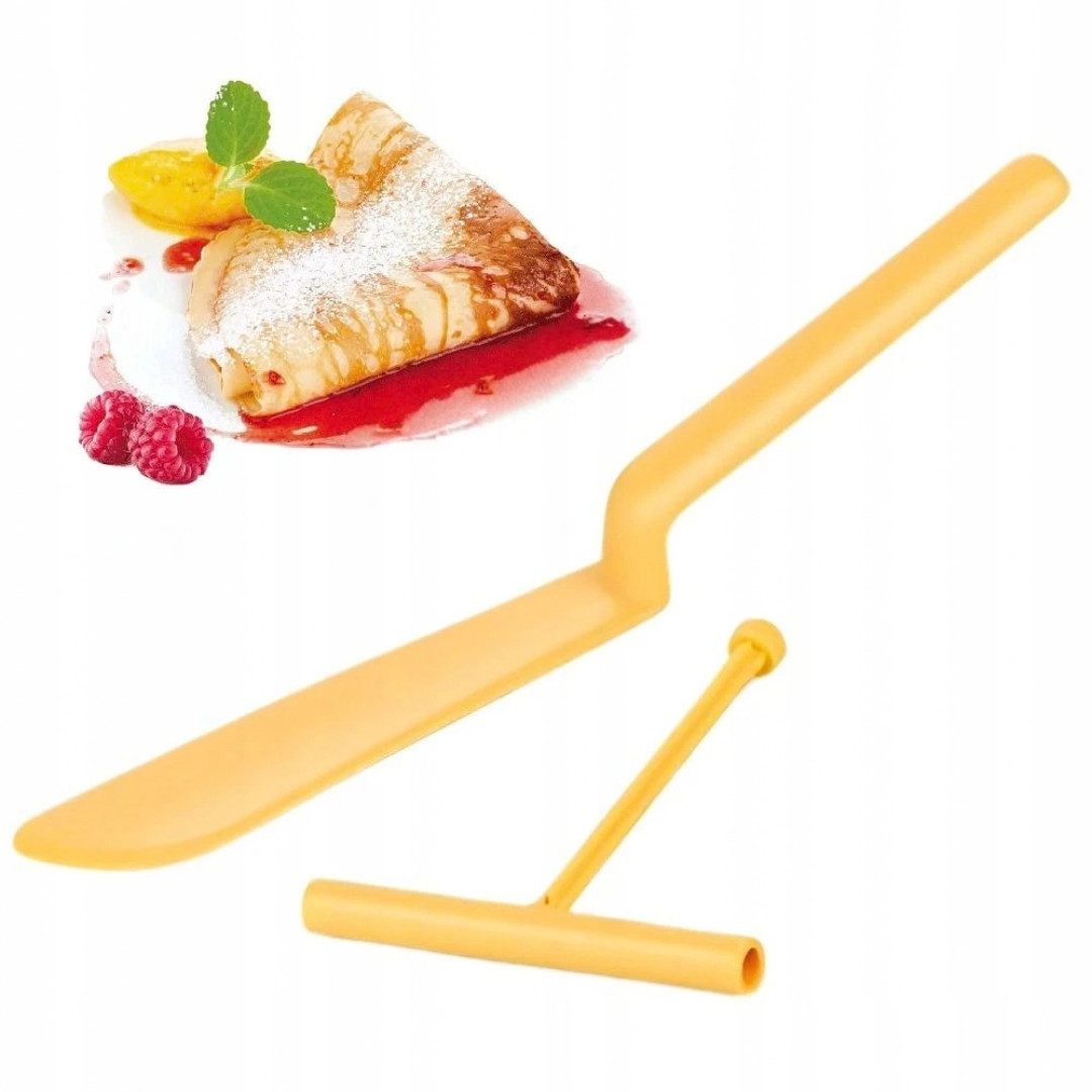 VERK GROUP Crepes Verteiler Crêpes Verteiler Set Pfannkuchen Wender Teigverteiler Nylon Gelb