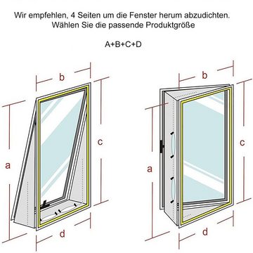 TPFLiving Fenster-Set Erweiterung Fensterkit / Fenster Abdichtung Klimagerät, Zubehör für Zubehör für Mobile Klimageräte und Trockner Hot Air Stop, verhindert das Eindringen von Außenhitze, 4 Meter