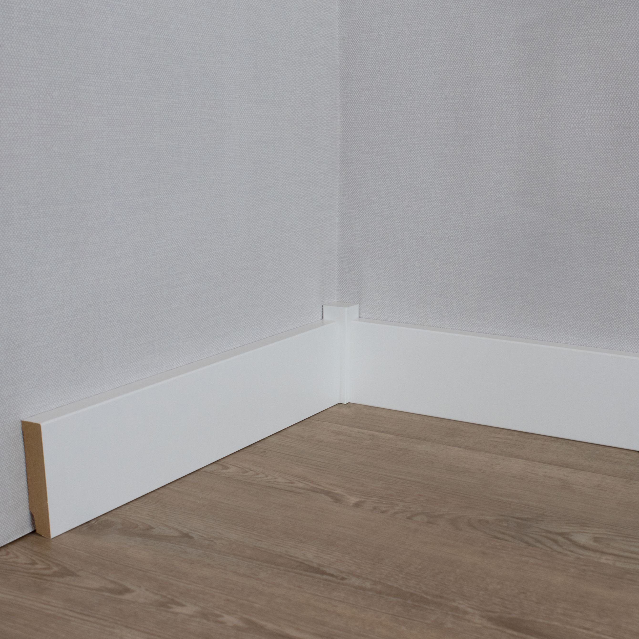 PROVISTON Sockelleisten-Aussenecke 16 x 70 x 400 mm Aussenwinkel MDF-Kern foliert Weiß by PROVISTON, 2-St.