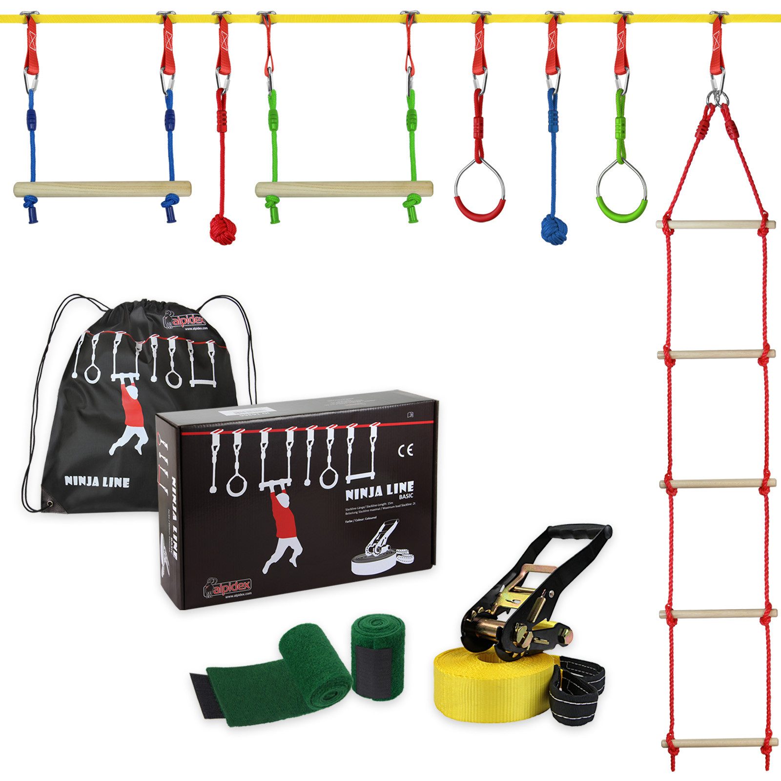 ALPIDEX Slackline Ninja Line Set für Kinder