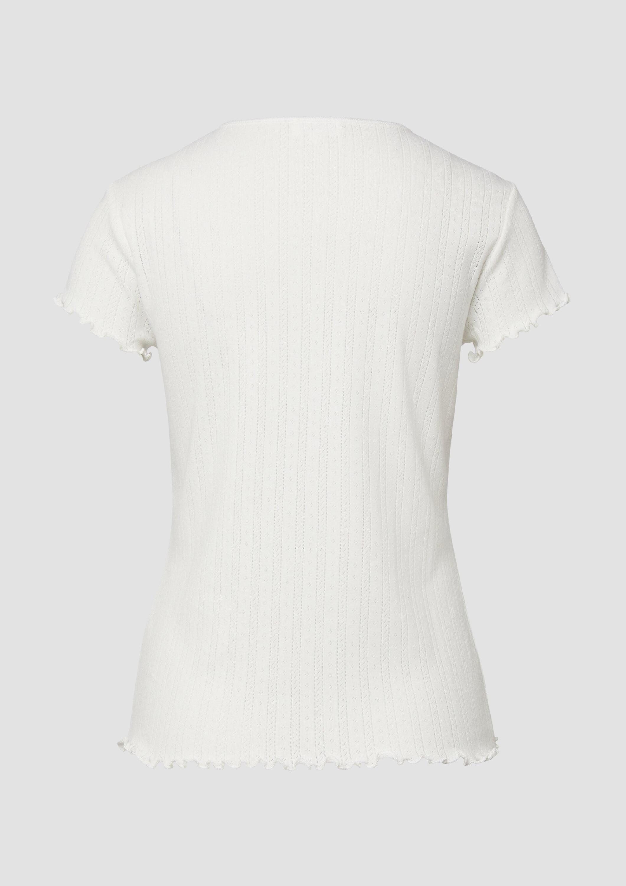 s.Oliver Kurzarmshirt T-Shirt Pointelle-Shirt im Slim Fit mit Wellenkante günstig online kaufen
