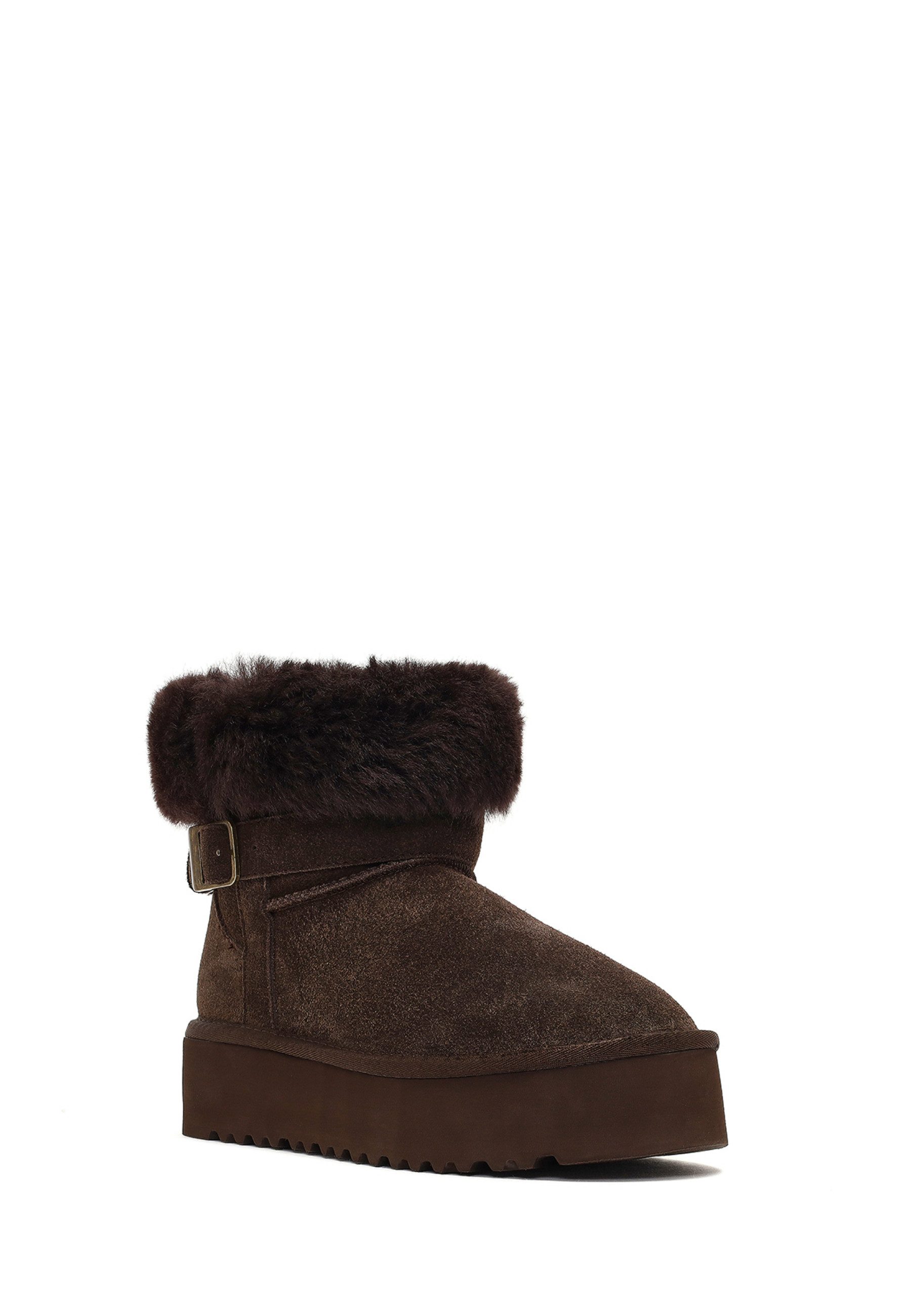 Derimod Teddy-Stiefel aus Veloursleder Ankleboots