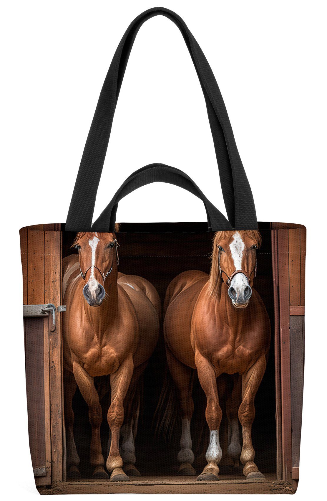 VOID Henkeltasche (1-tlg), Pferde Stall Hof Pferdekoppel Reitstall Reithalle Weide Koppel Pferde