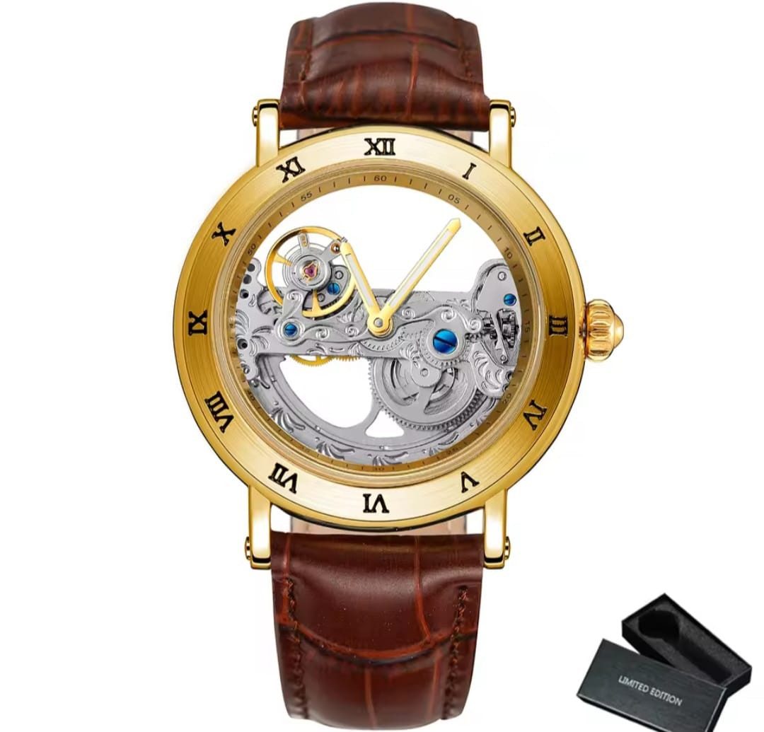 Automatikuhr Automatik Armband Uhr Chronograph Herrenuhr Transparent Vintage