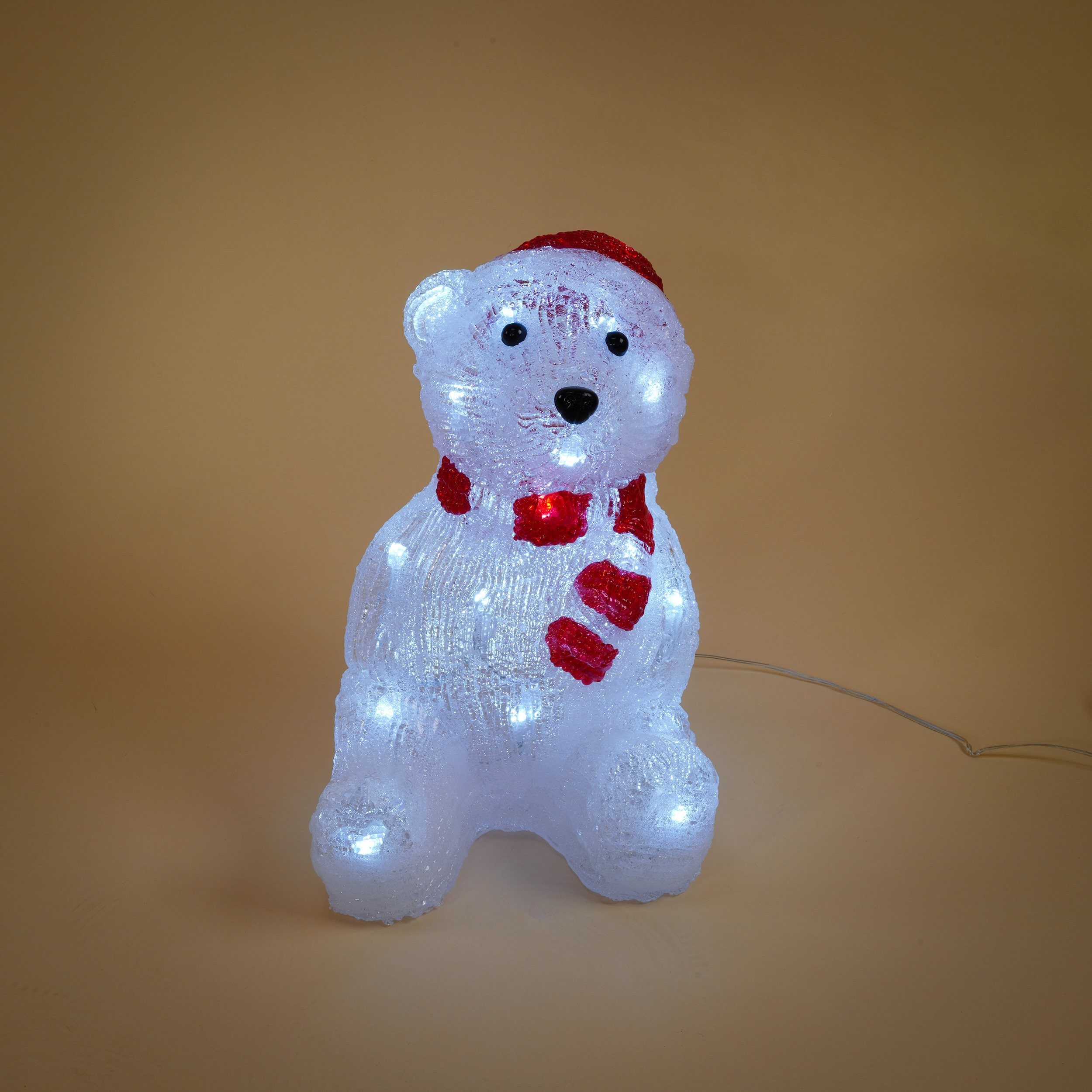 esotec Weihnachtsfigur Solarleuchte LED Eisbär WILLY H=26cm Weihnachtsdeko winterfest 102123 (Komplettset), winterfest