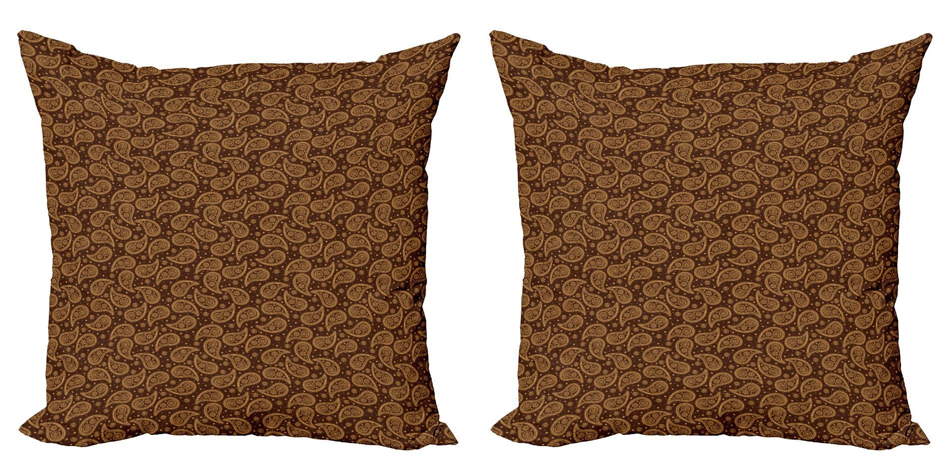 Kissenbezüge Muster Modern Mode-Motiv Digitaldruck, Paisley (2 Accent Stück), Doppelseitiger Brown Abakuhaus