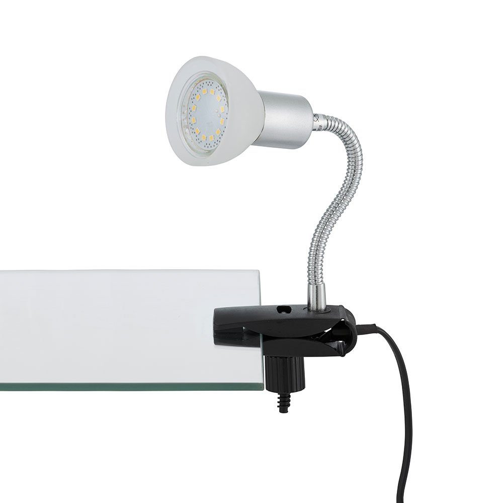 etc-shop LED Klemmleuchte, Stecker, Klemmlampe weiß LED-Leuchtmittel fest verbaut, mit Klemmleuchte LED Warmweiß, Tischleuchte Klemmlampe