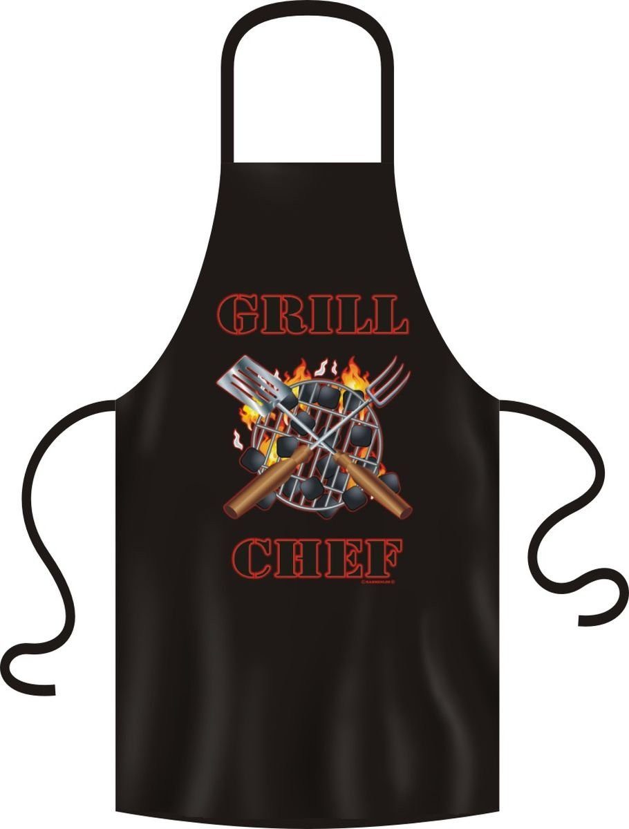 RAHMENLOS® Grillschürze Grillschürze für den Grillchef, 100% Baumwolle, verstellbar, Original Rahmenlos Design, robust und langlebig