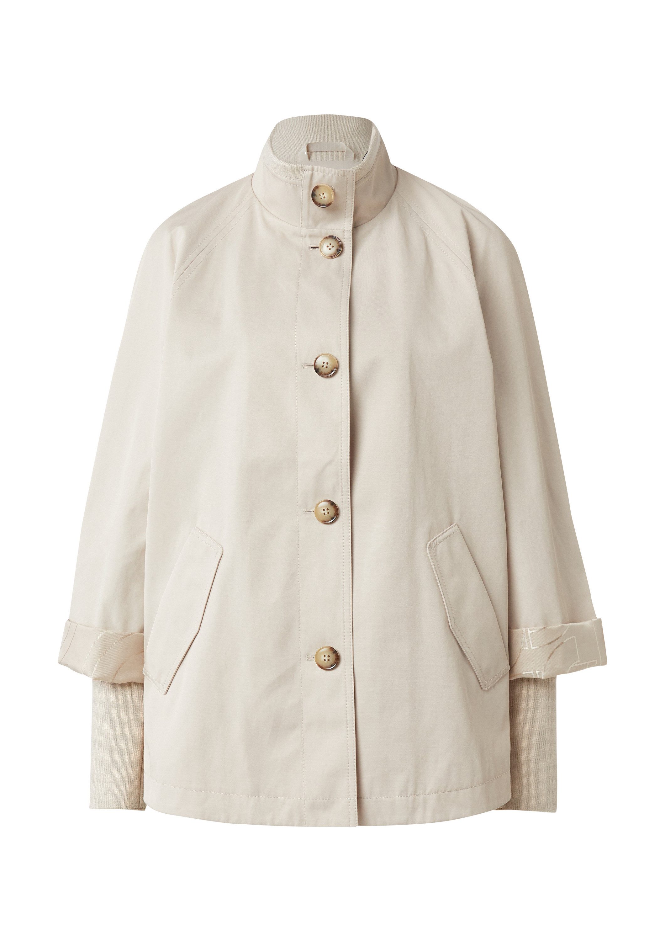 comma Funktionsjacke Outdoor-Jacke Cape-Jacke mit Stehkragen und Rippbündch günstig online kaufen