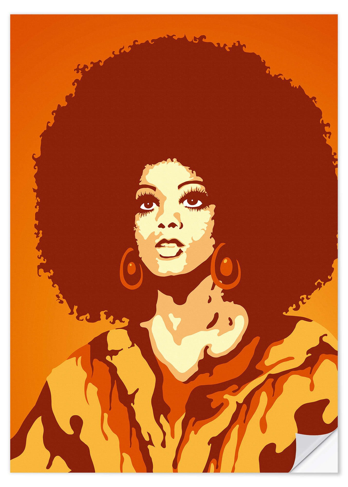 Posterlounge Wandfolie JASMIN!, 70s Orange Soul Mama, Lounge Illustration