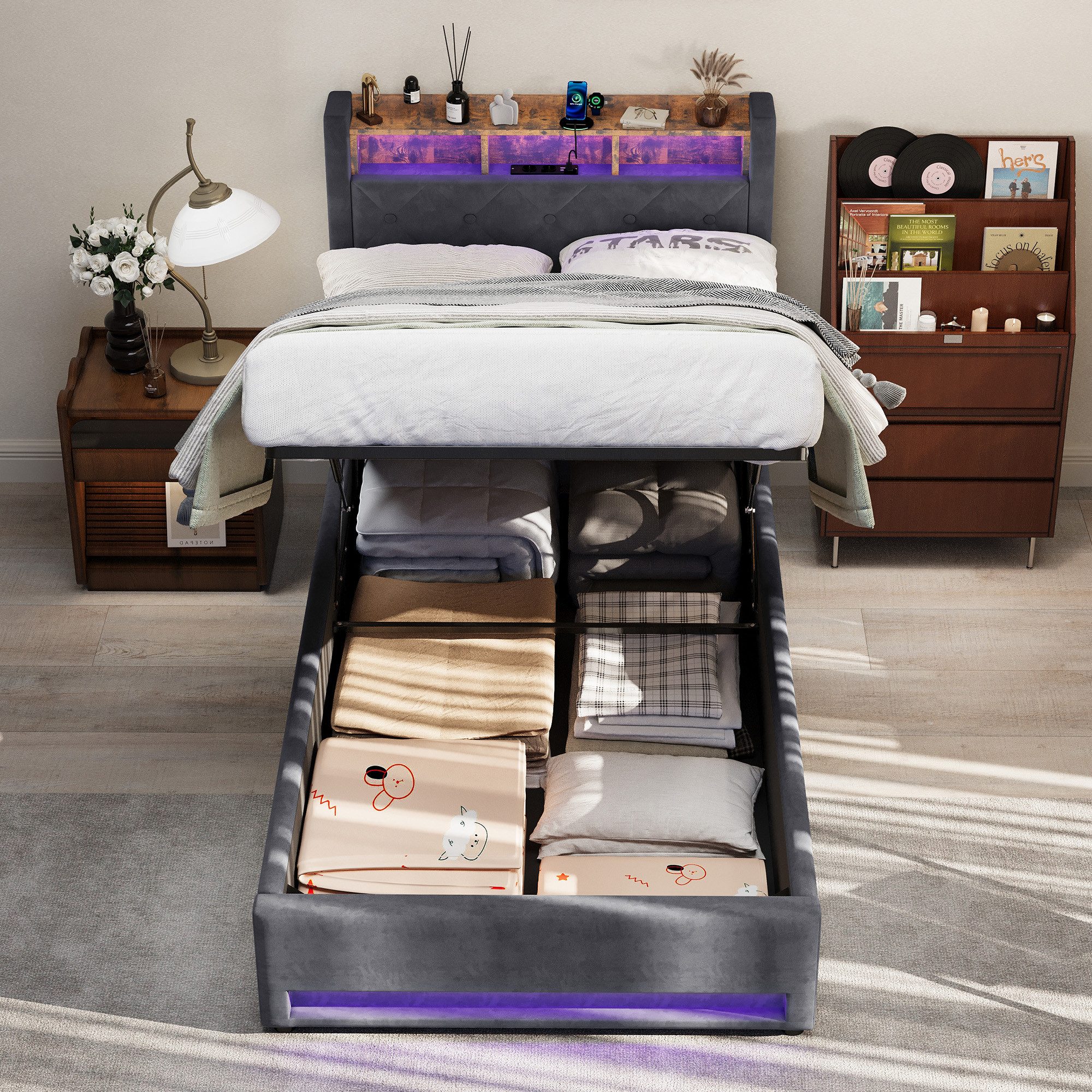 OKWISH Polsterbett mit holländischem Samt – Modern & Elegant (In 5 Größen e günstig online kaufen