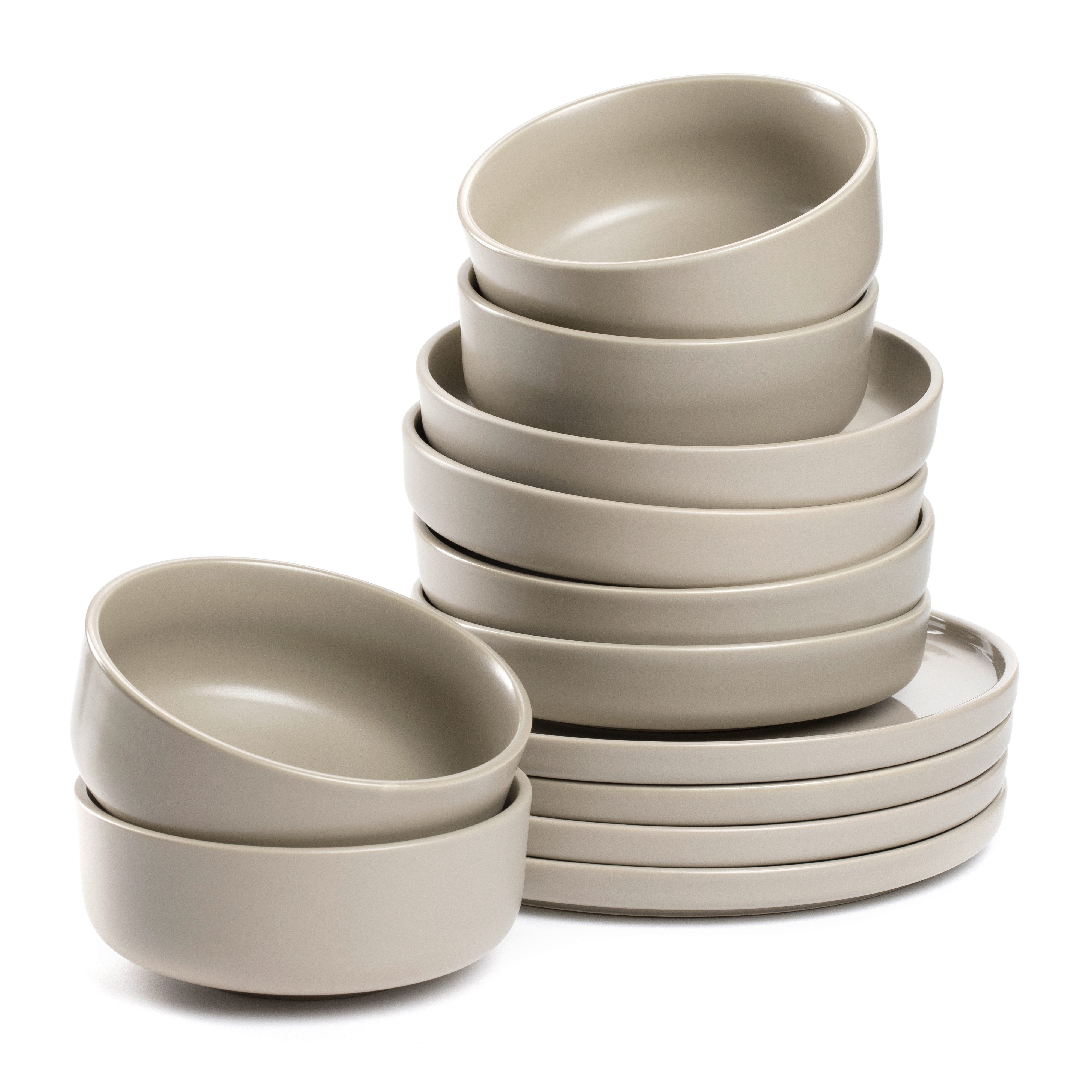 LEONARDO Geschirr-Set ROMA, Geschirrset, 12-teilig (12-tlg), 4 Personen, Keramik, Service, spülmaschinengeeignet
