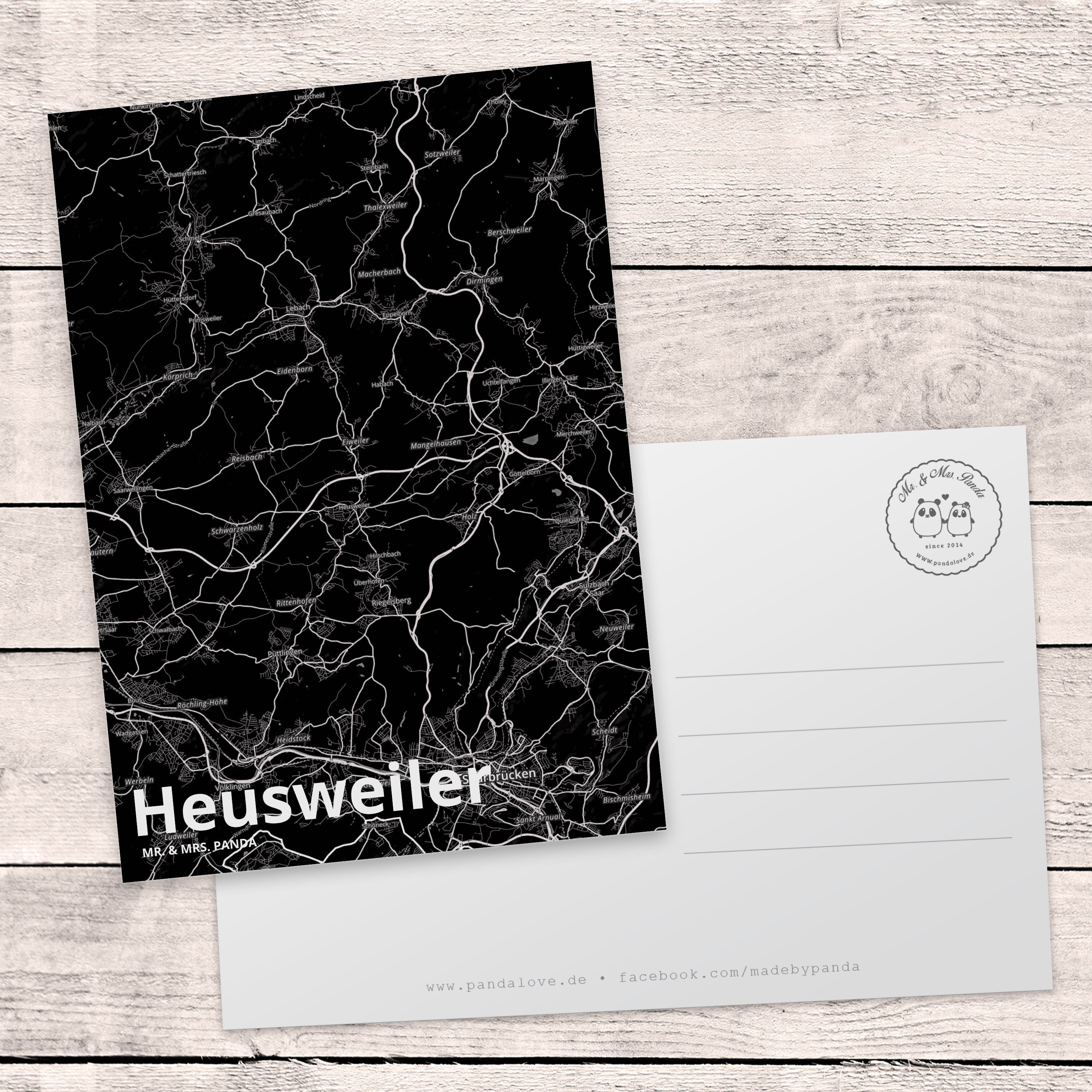 Heusweiler Ansichtskarte, Städte, & Mr. - Postkarte Mrs. Geschenk, Panda Stadt, Dankeskarte, Ein