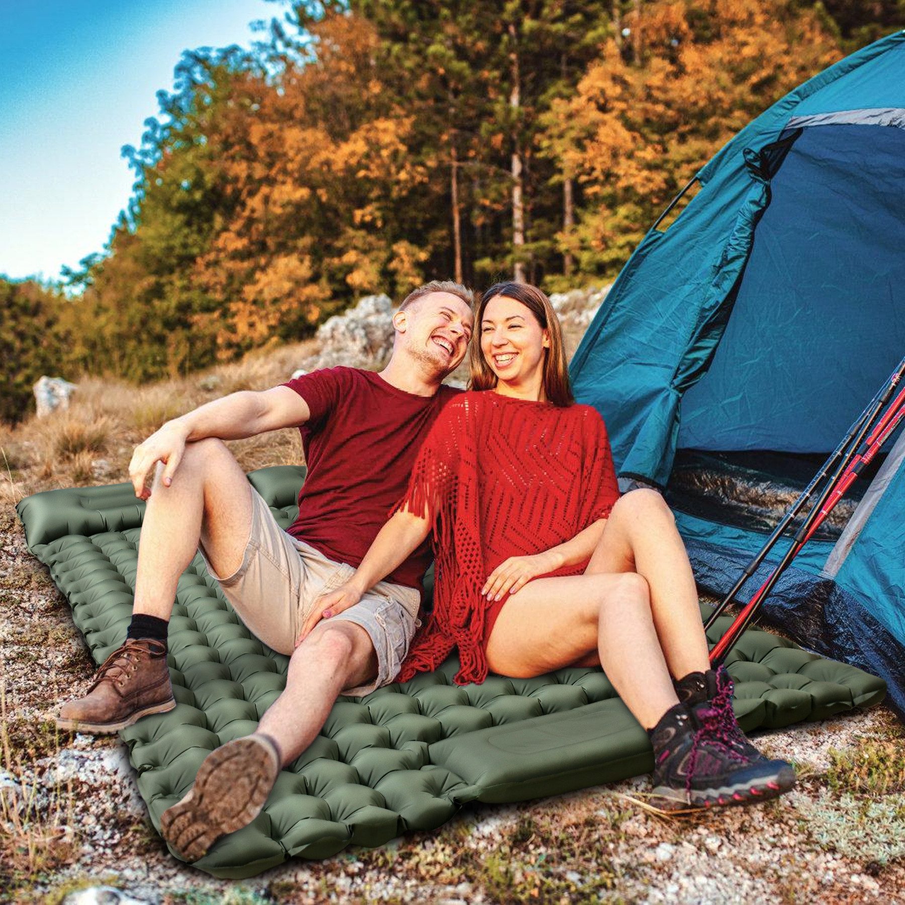 CALIYO Isomatte Doppelt Isomatten Camping, Isomatte Outdoor, Dicke Ultralei günstig online kaufen