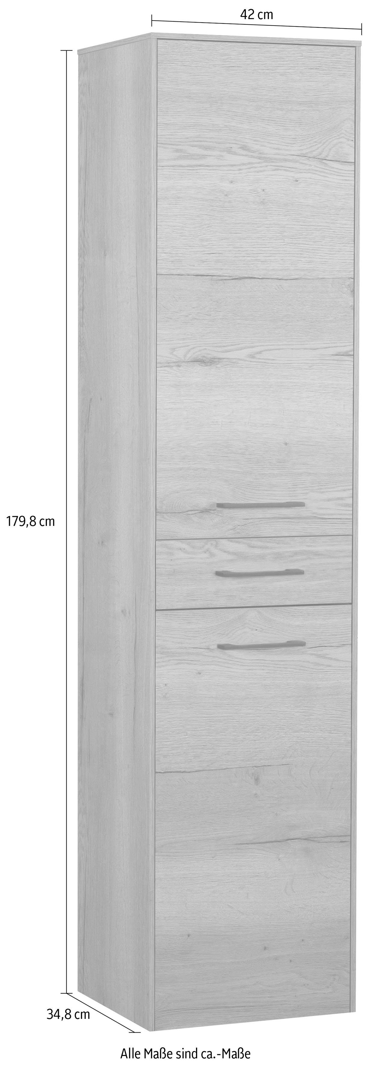 Nachbildung cm 42 Eiche 3400 Struktur MARLIN Nachbildung Hochschrank | Struktur Eiche Breite
