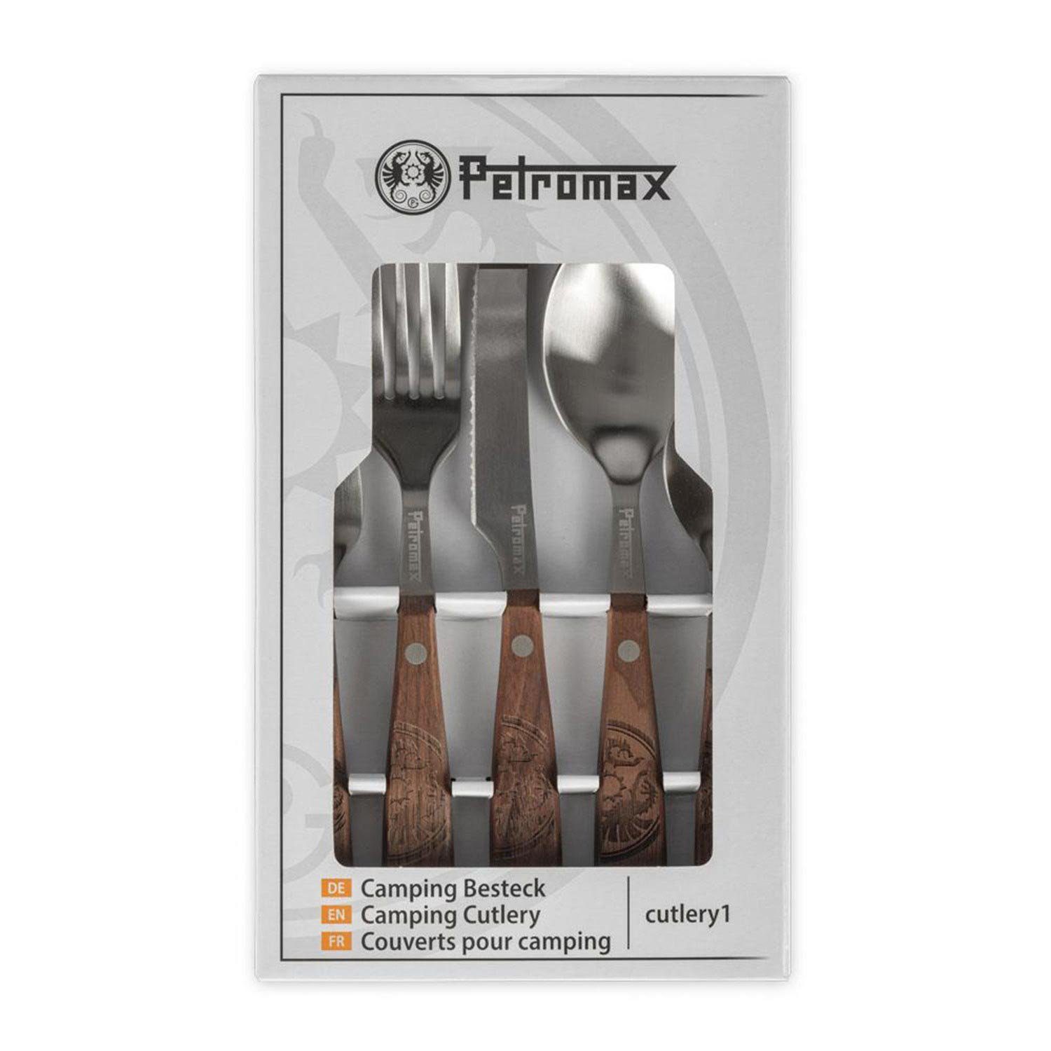 Petromax Besteck-Set Edelestahl-Besteck-Set 5 teilig (5-tlg), Outdoor-Reise-Camping-Besteck-Set