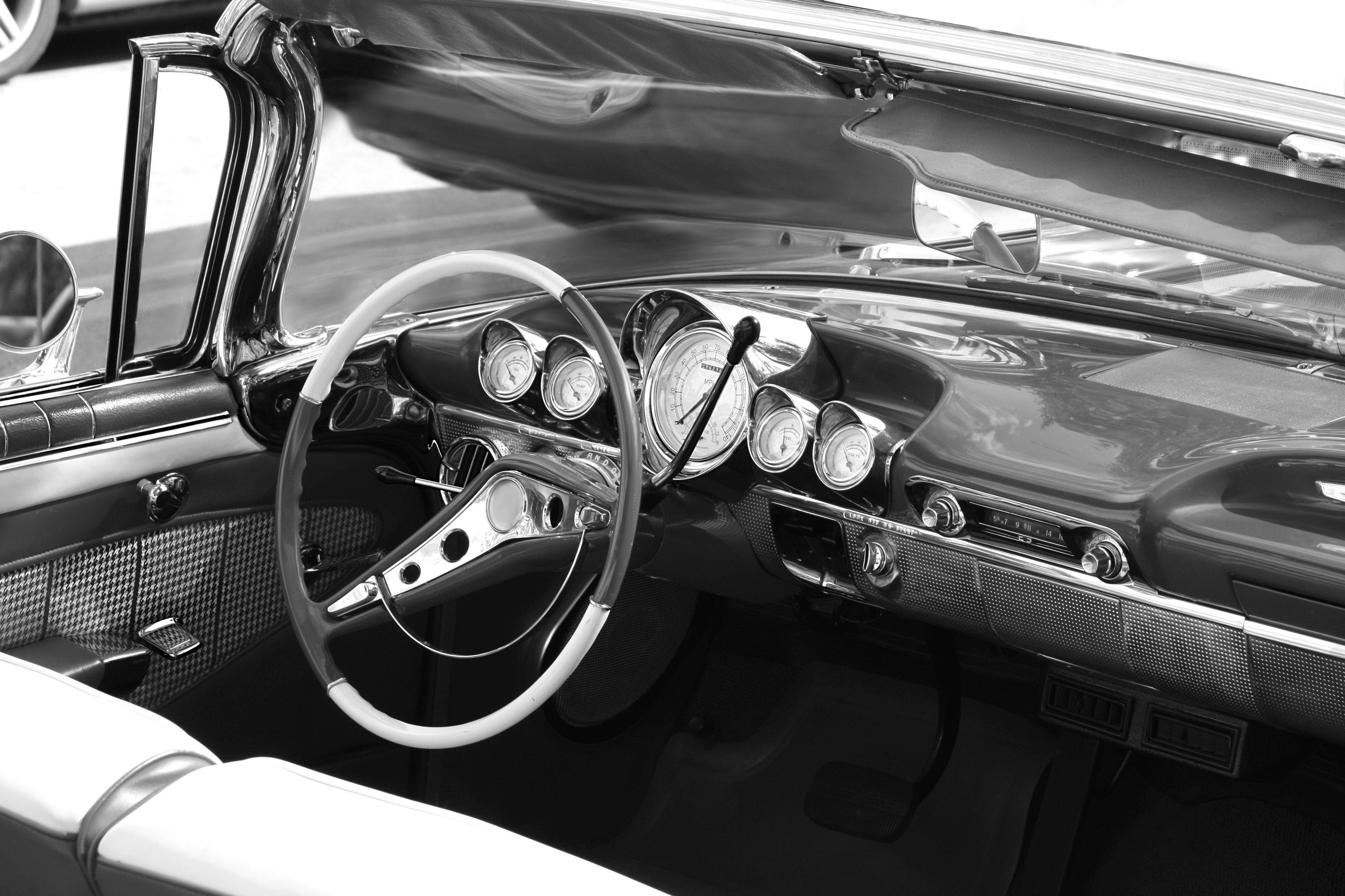 Fototapete Auto Schwarz & Weiß