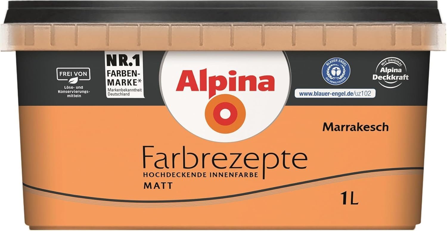 Alpina Wandfarbe Farbrezepte Wandfarbe 1 Liter hochdeckend Farbwahl Matt Alpina