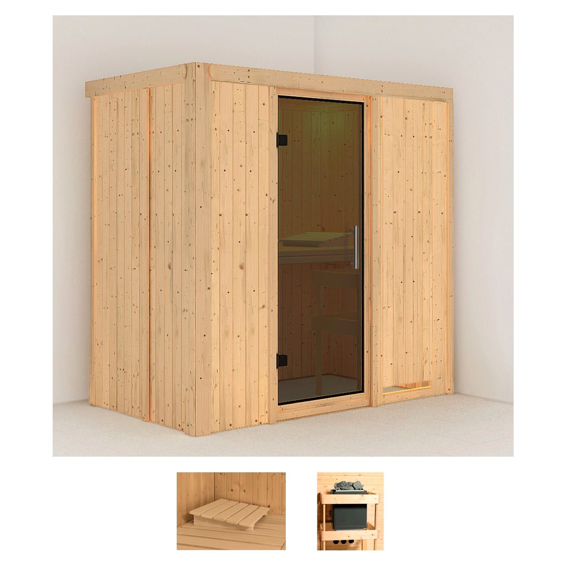 Karibu Sauna Vada, BxTxH: 196 x 118 x 198 cm, 68 mm, (Set) ohne Ofen
