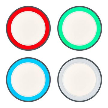 Lightbox LED Deckenleuchte, Dimmfunktion, LED fest integriert, warmweiß - kaltweiß, LED Deckenlampe, dimmbar, Fernbedienung & App, CCT, RGB, Ø39cm, 2200lm