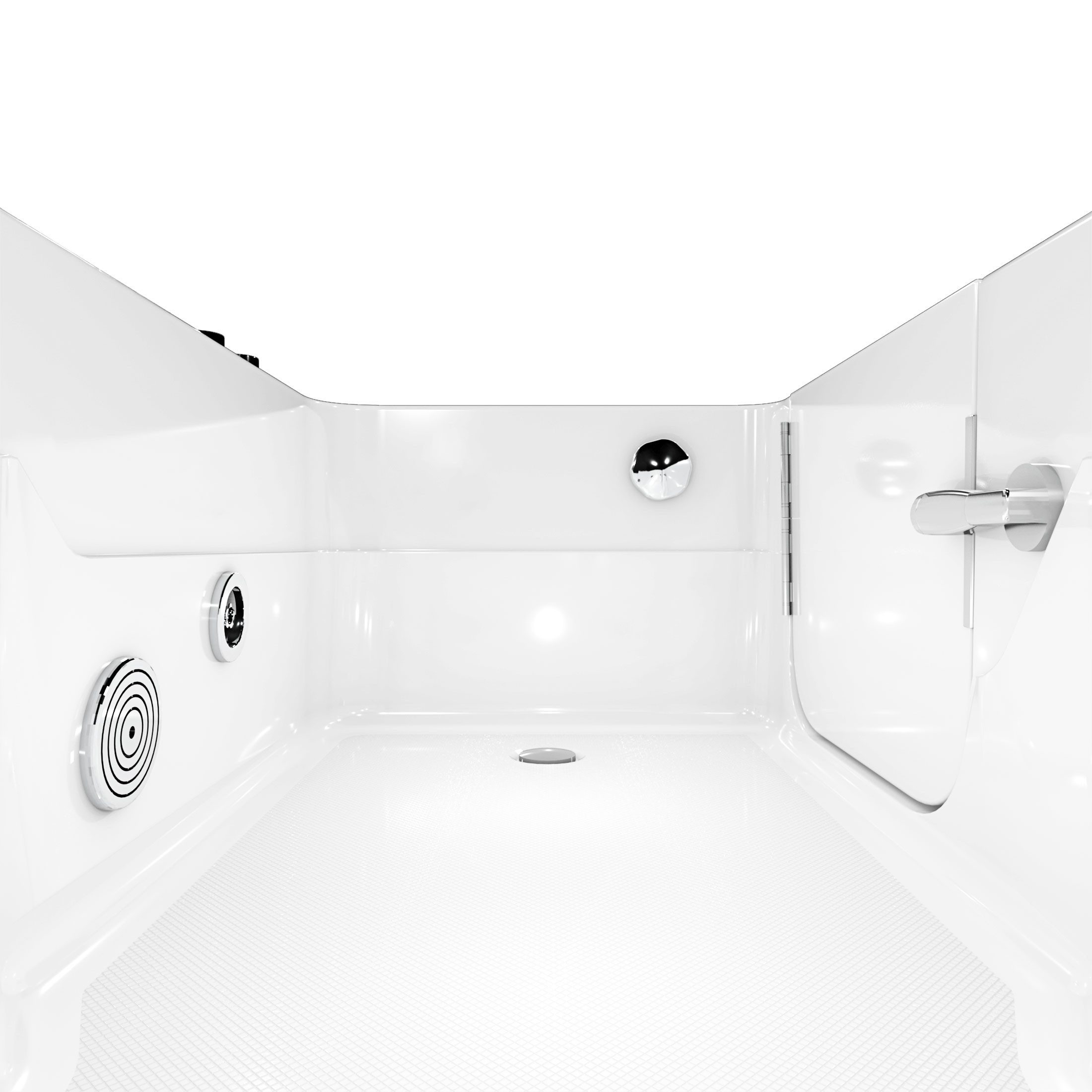 AcquaVapore Whirlpool-Badewanne Seniorenwanne mit Tür S17-WP-L-ALL 150x75cm, (1-tlg), mit Ablaufgarnitur