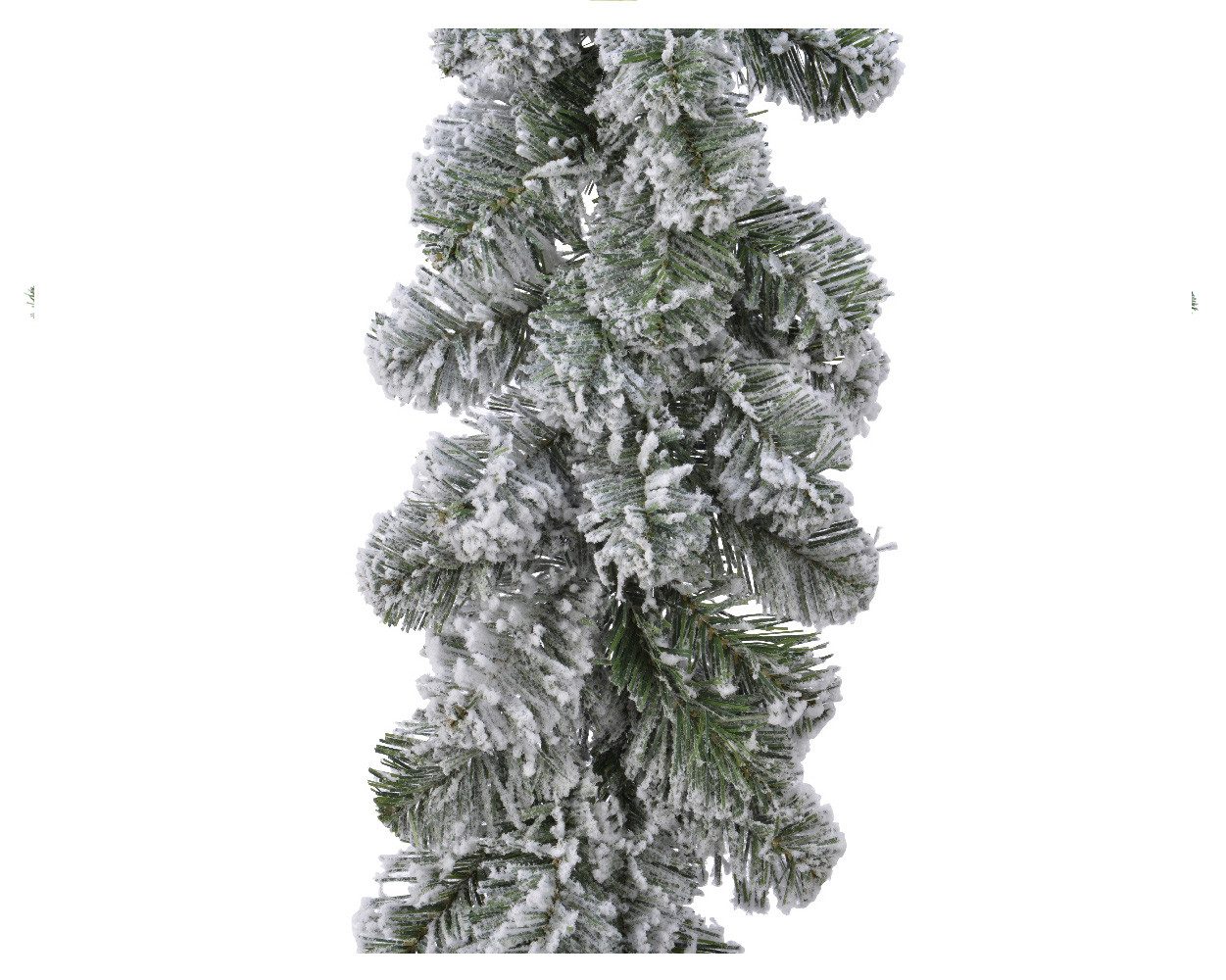 Kaemingk Girlanden, Tannengirlande 20cm künstlich 180 Spitzen mit Schnee Grün / Weiß 2,7m