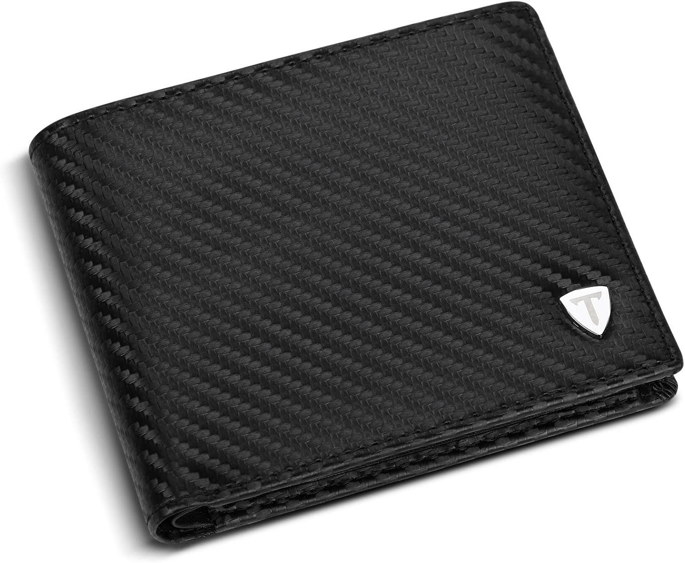Ophy Geldbörse TÜV-geprüfte RFID/NFC-Schutz Geldbörse für Herren mit Münzfach (1-tlg., geräumiges Portemonnaie in Carbon-Optik), inkl. Geschenkbox – ideal als Valentinstagsgeschenk