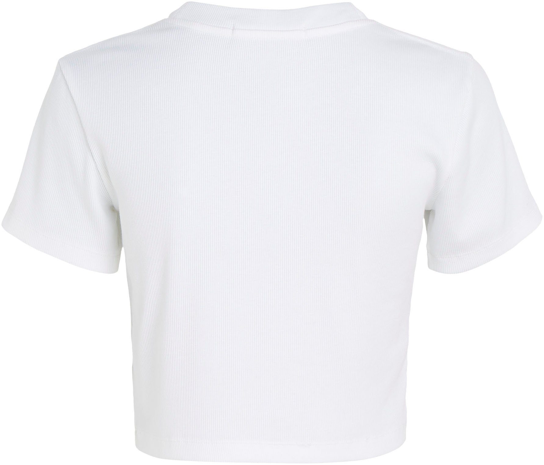 SHORT T-Shirt Jeans TEE Klein BADGE Bright White Calvin SLEEVE RIB