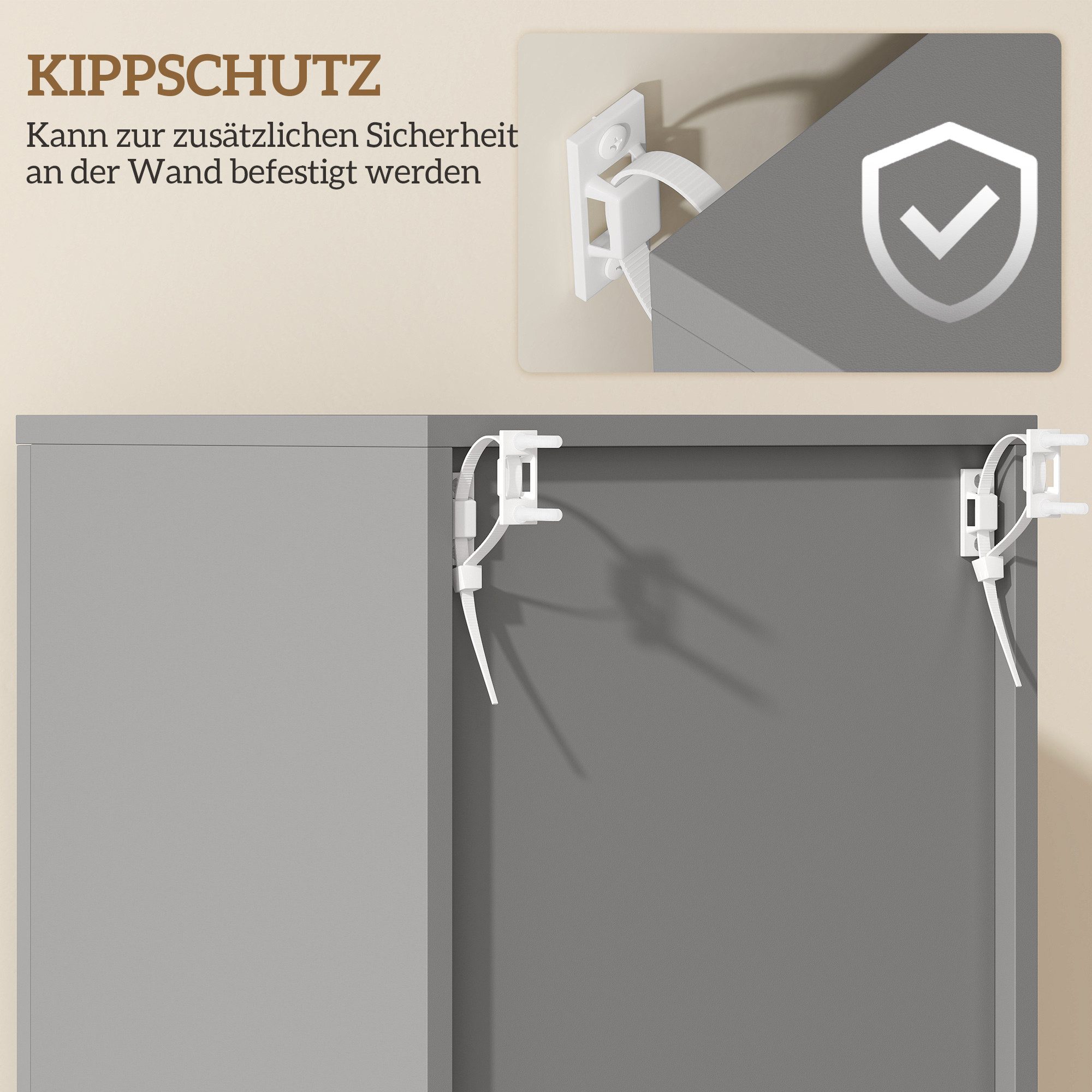 Kleankin Badkommode Badezimmerschrank Hochschrank verstellbare Ablage 2 offene Fächer (Toilettenschrank, 1 St., Badschrank), für kleine Räume Badezimmer 30 x 30 – Bild 5 von 5