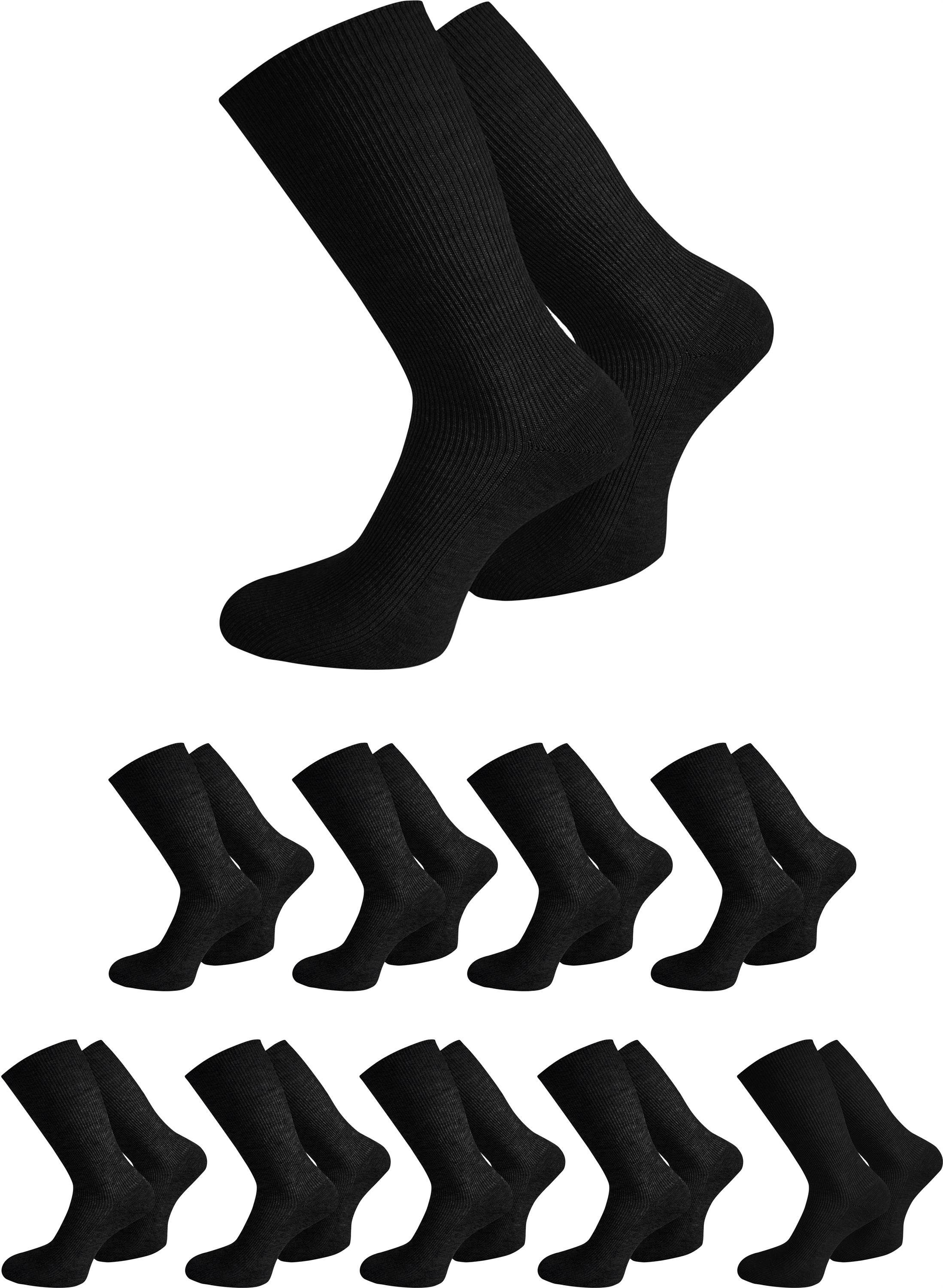 normani Diabetikersocken 10 Paar Gesundheitssocken mit hohem Baumwollanteil (10 Paar) ohne einschneidendes Bündchen