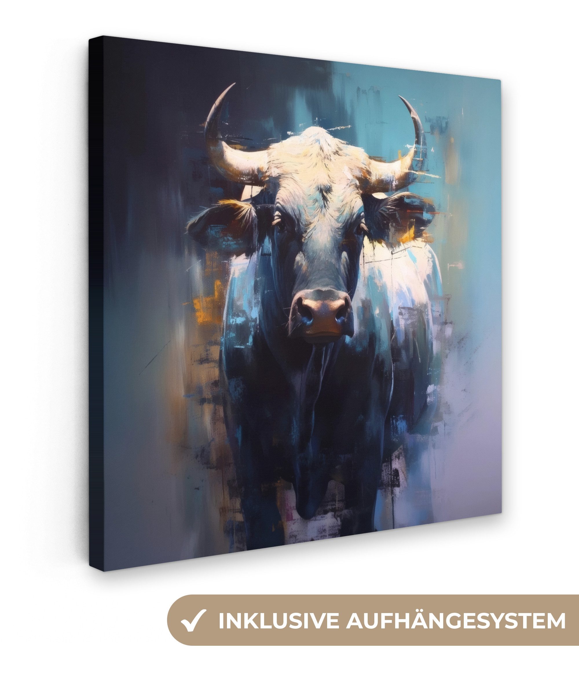 OneMillionCanvasses® Leinwandbild Taurus - Schwarz - Abstrakt - Hörner, Fot günstig online kaufen
