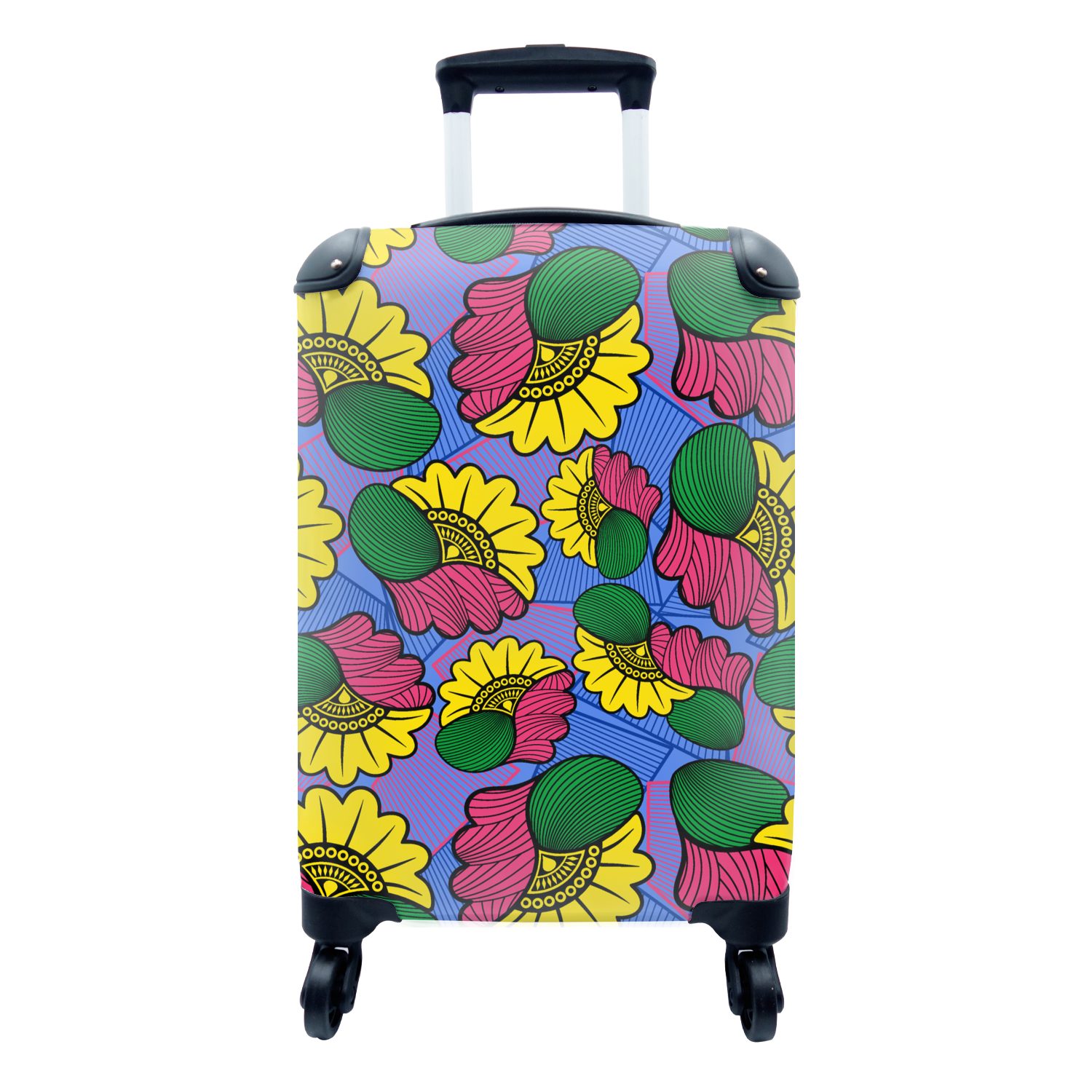 - - Ferien, Blumen MuchoWow Rollen, rollen, Muster mit Reisetasche für Handgepäckkoffer Handgepäck Trolley, Reisekoffer 4 Afrika,